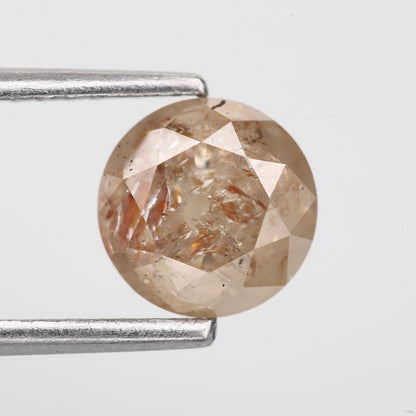 1.33 Carat Natural Orange Rustic Round Cut Diamond 6.63 MM - Blackdiamond