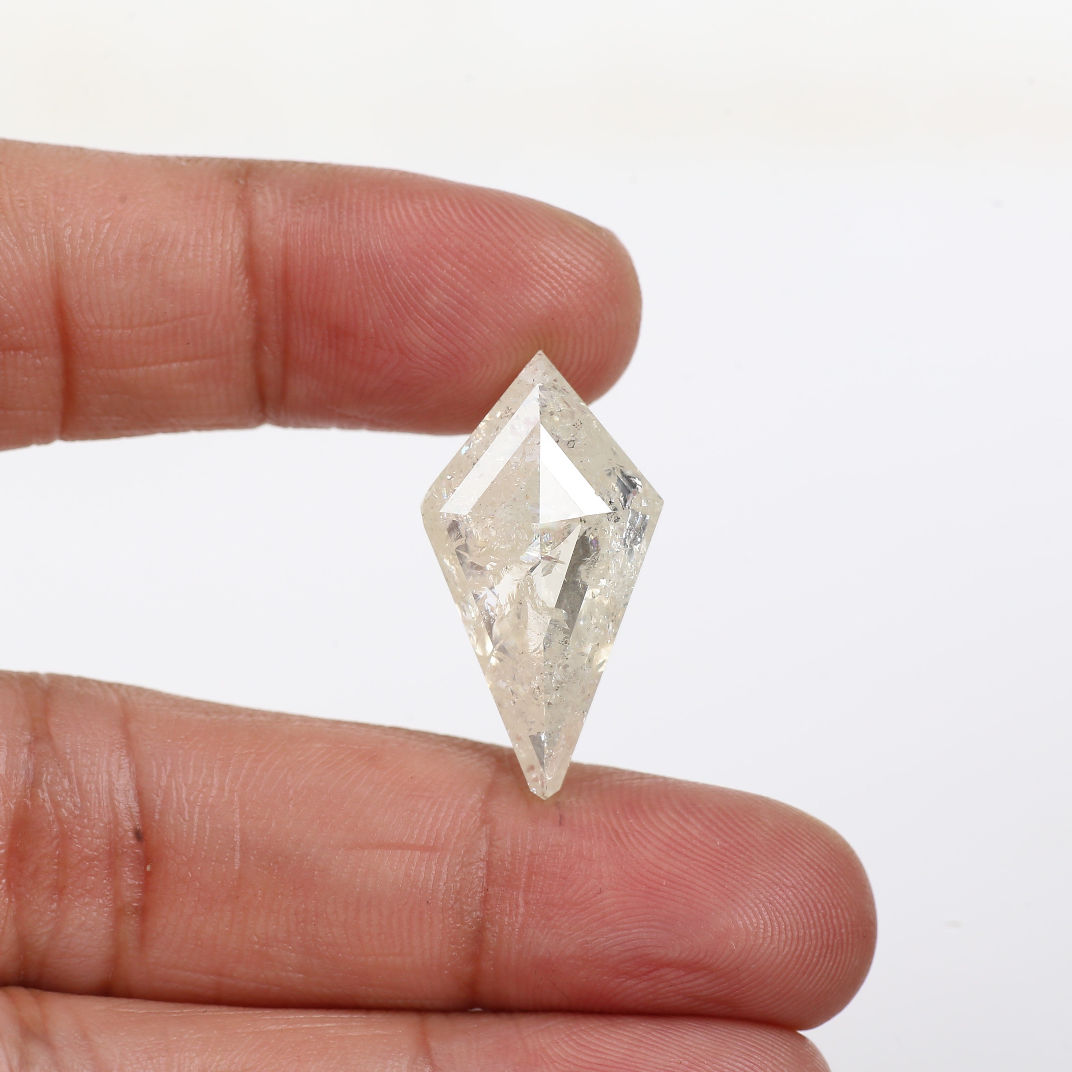 13 Carat Kite Cut Salt Pepper Diamond Natural Milky Light Yellowish White