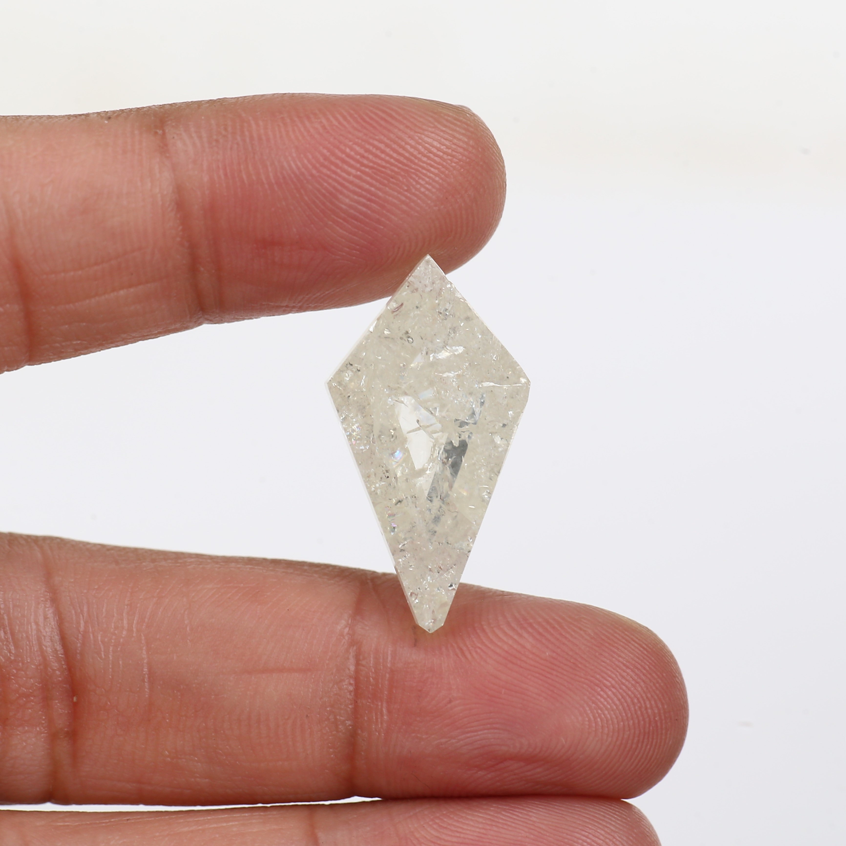 13 Carat Kite Cut Salt Pepper Diamond Natural Milky Light Yellowish White