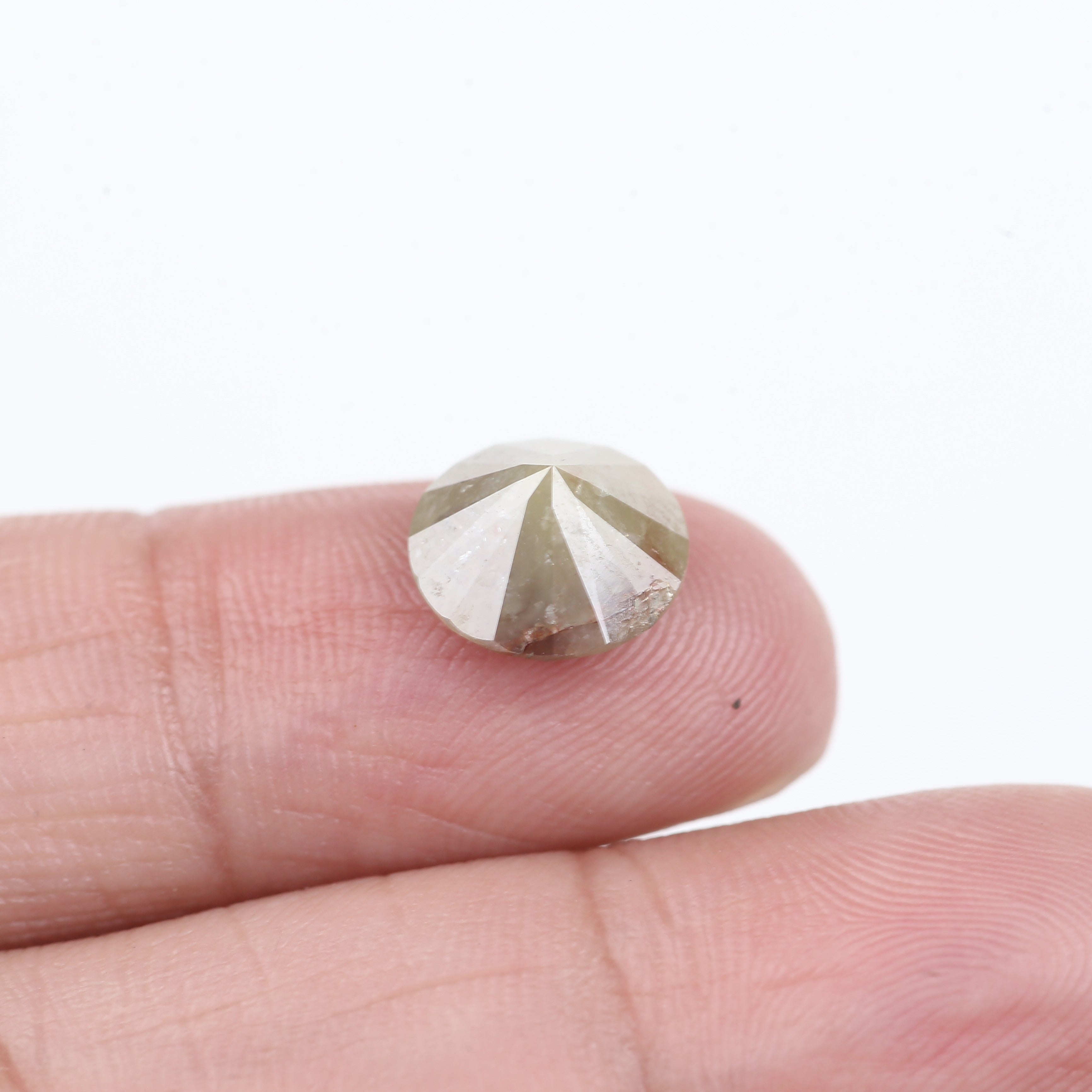 3 Carat Salt and Pepper Diamond Round Brown Natural Loose Stone 9.5 MM