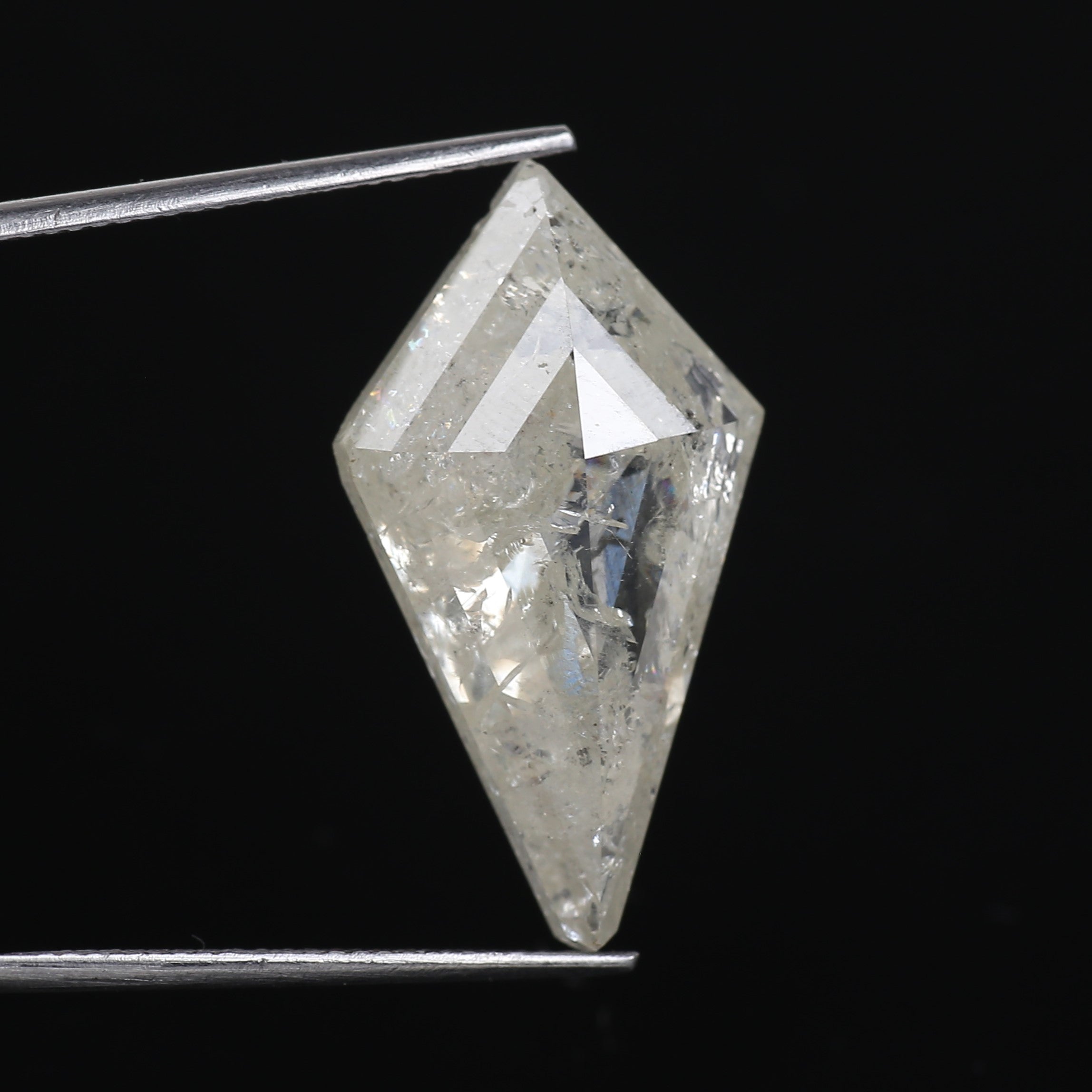 13 Carat Kite Cut Salt Pepper Diamond Natural Milky Light Yellowish White
