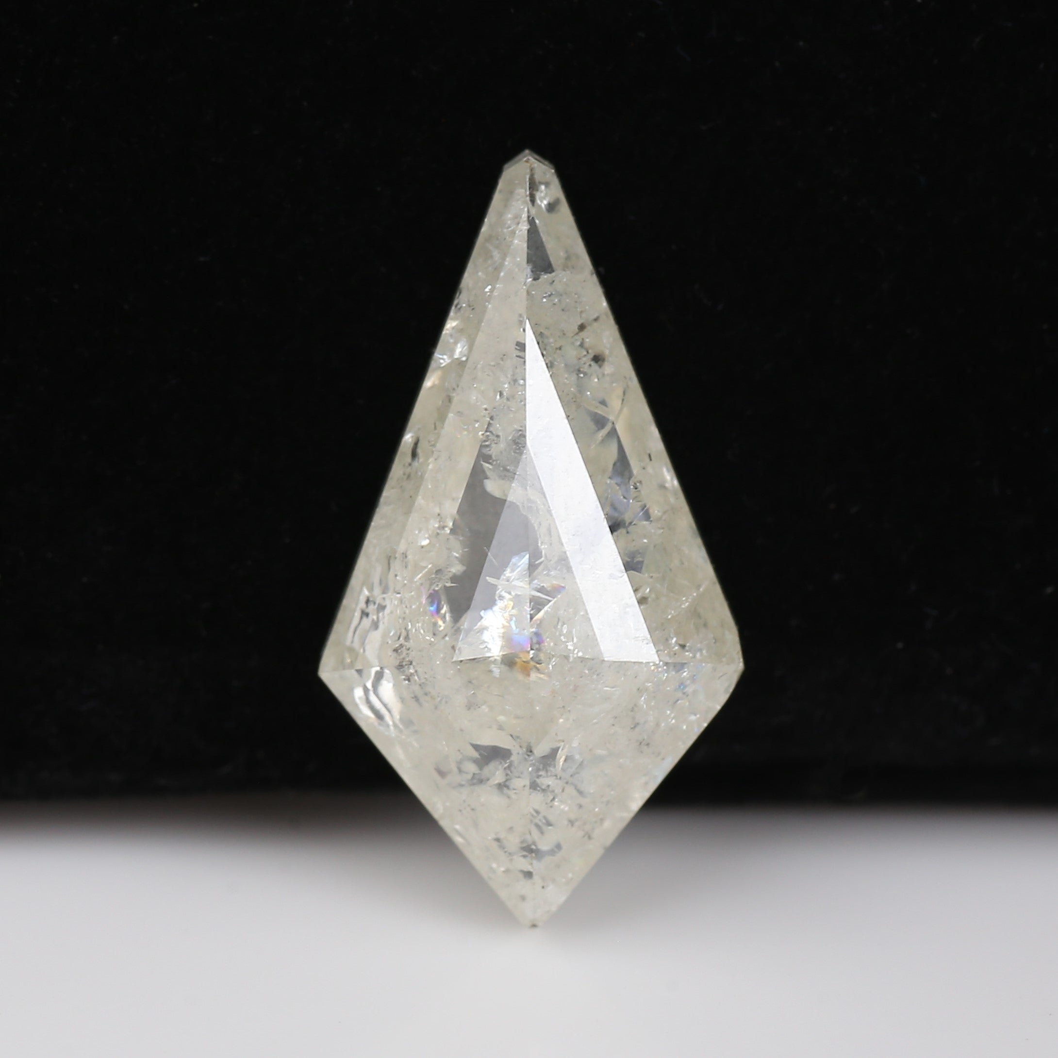 13 Carat Kite Cut Salt Pepper Diamond Natural Milky Light Yellowish White