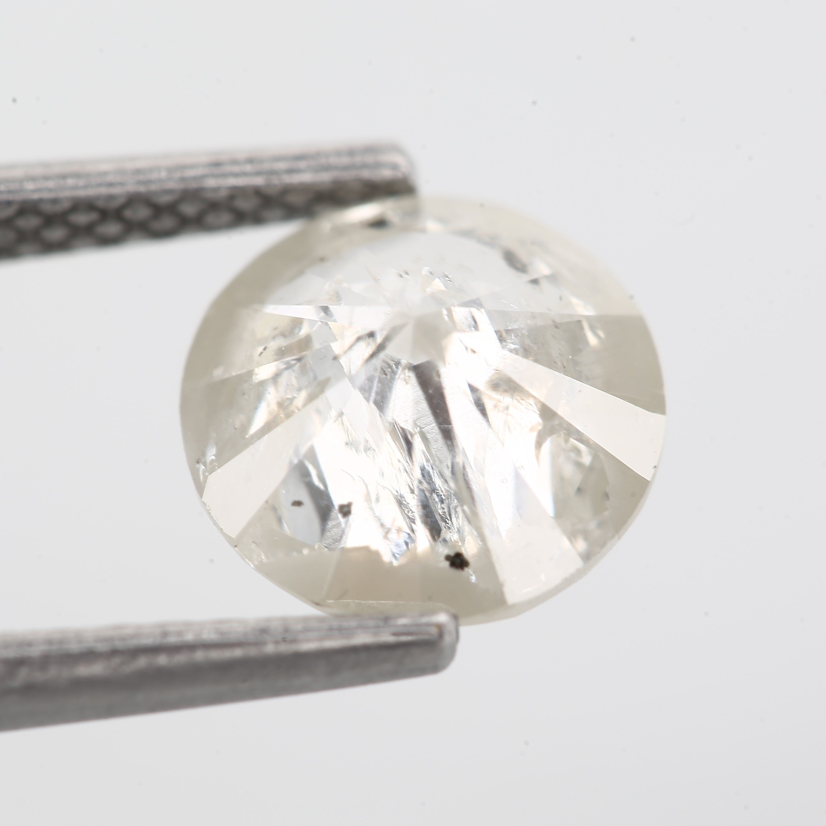 1.33 carat, Round Shape, Fancy White Milky Salt and Pepper Natural Diamond - Blackdiamond