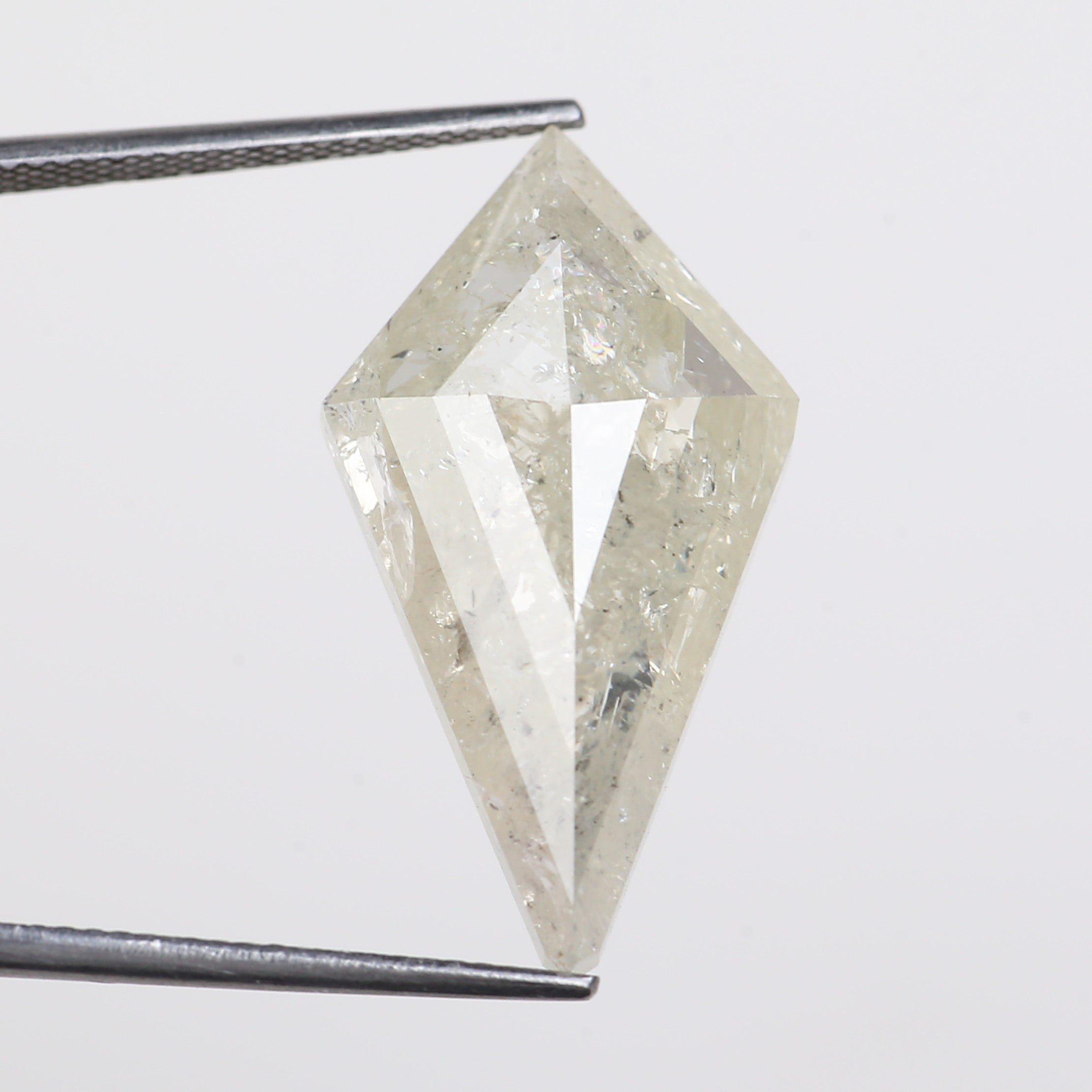 13 Carat Salt Pepper Diamond Kite Natural Light Yellowish White