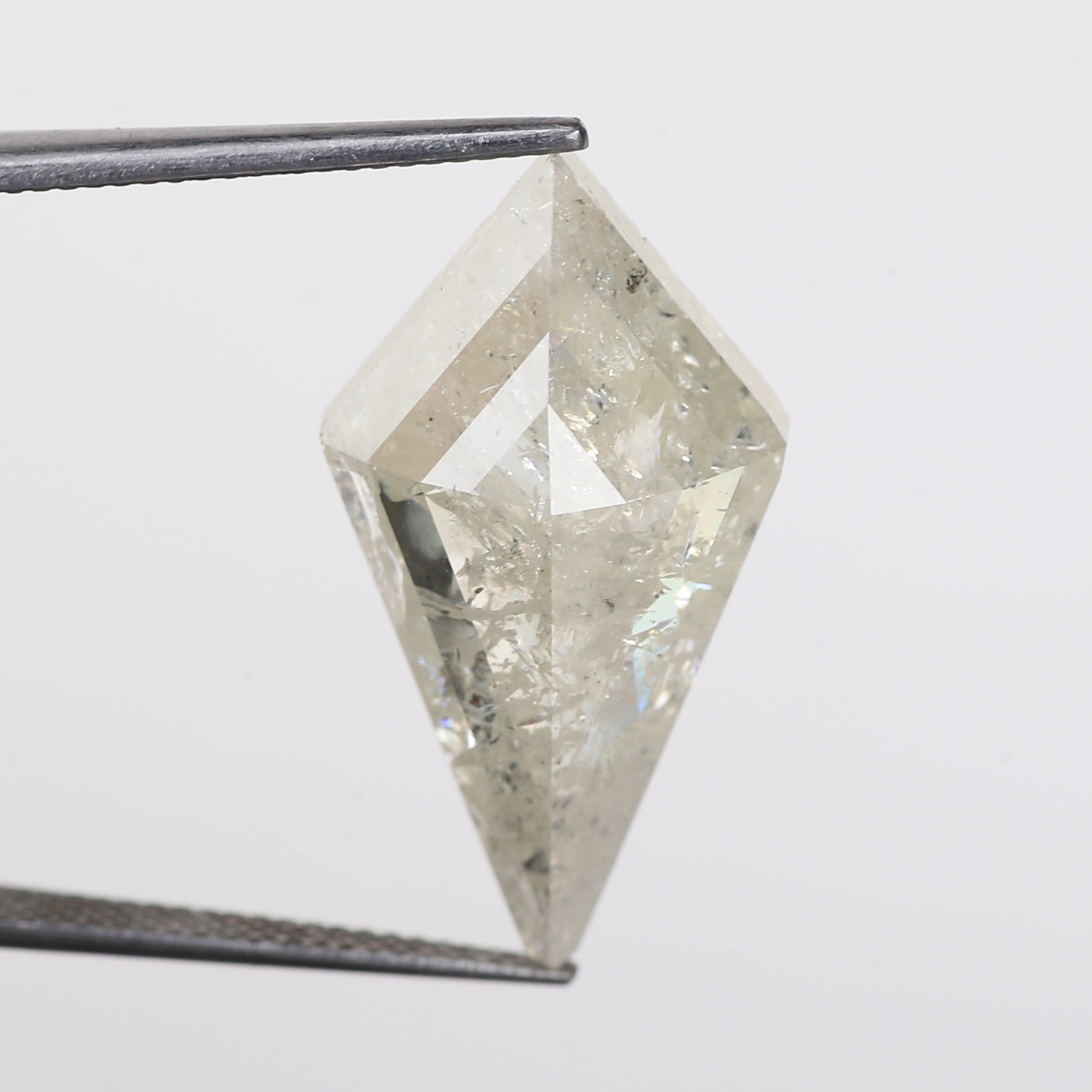 13 Carat Salt Pepper Diamond Kite Natural Light Yellowish White