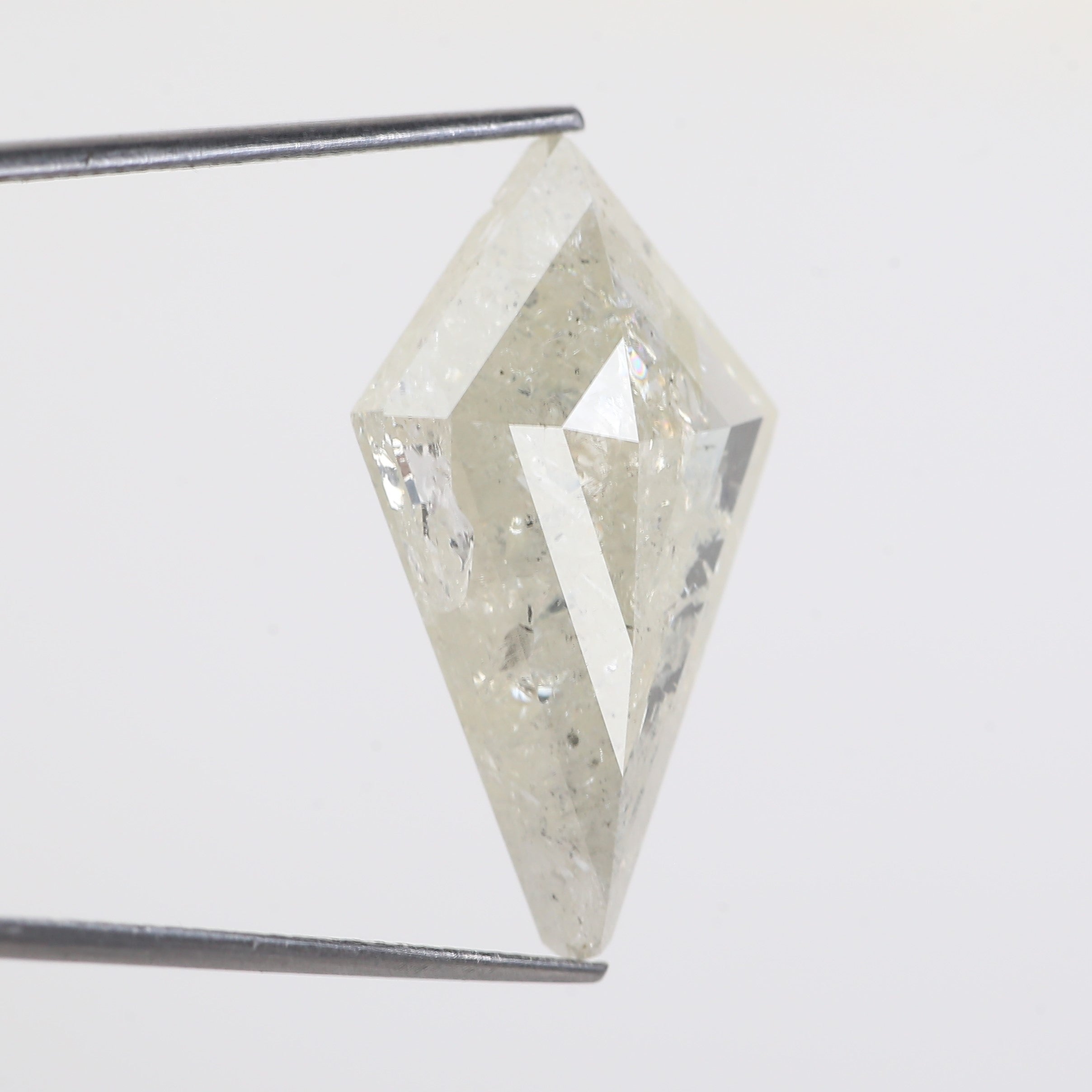 13 Carat Salt Pepper Diamond Kite Natural Light Yellowish White