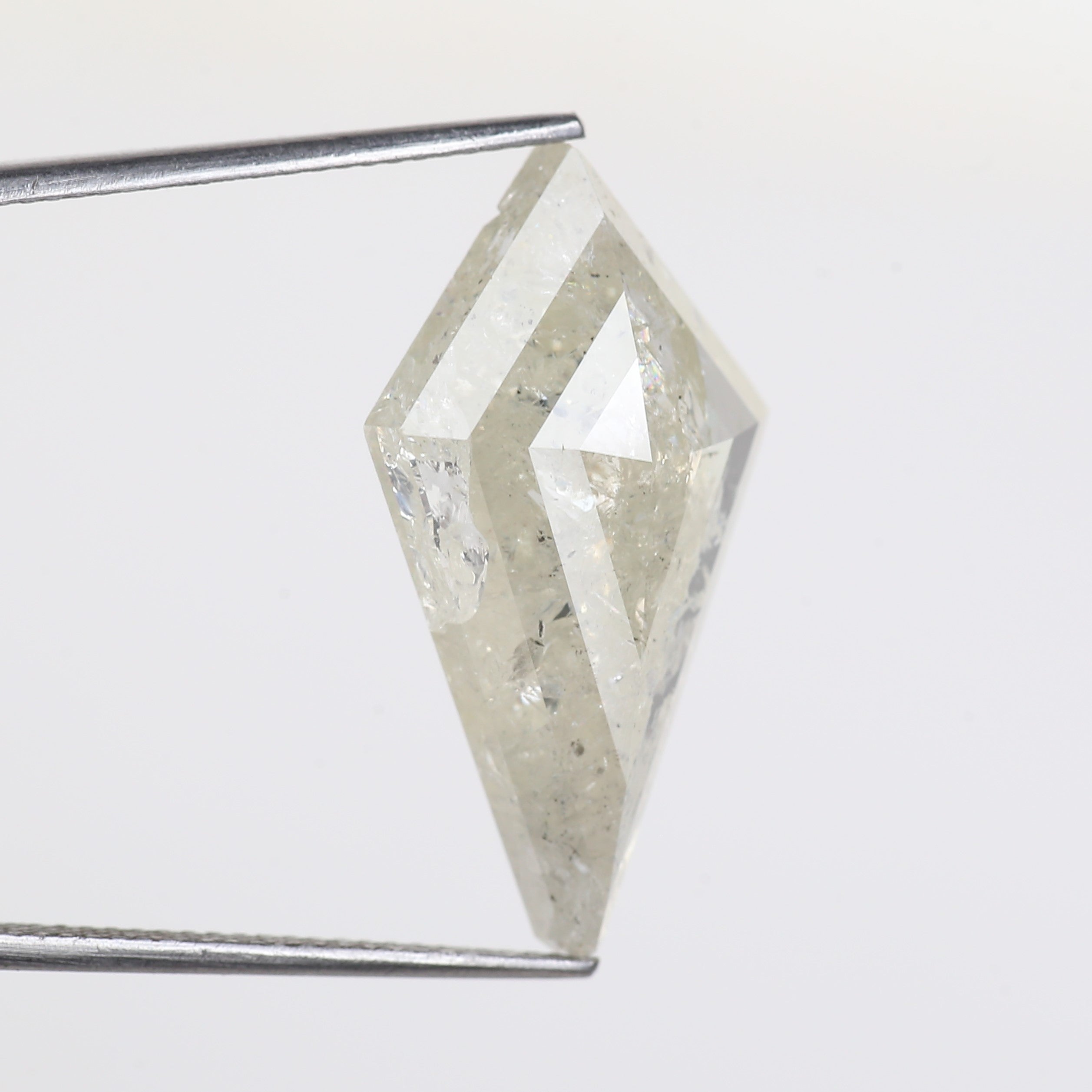 13 Carat Salt Pepper Diamond Kite Natural Light Yellowish White