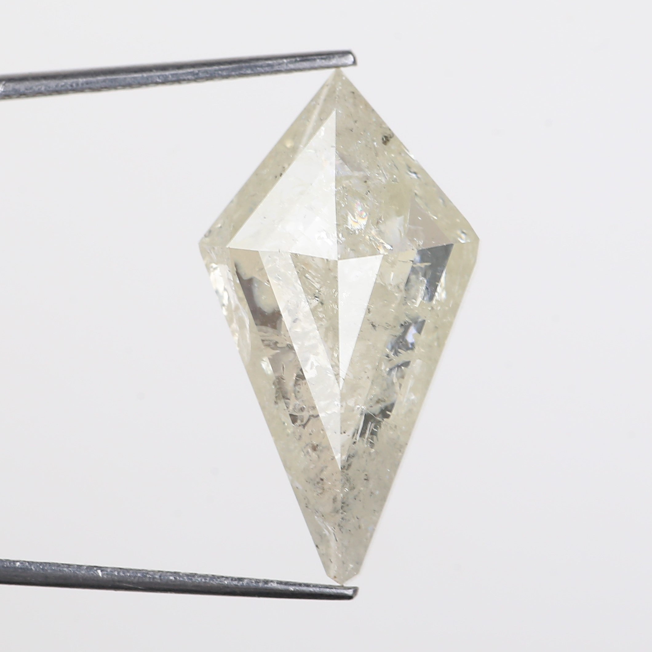 13 Carat Salt Pepper Diamond Kite Natural Light Yellowish White