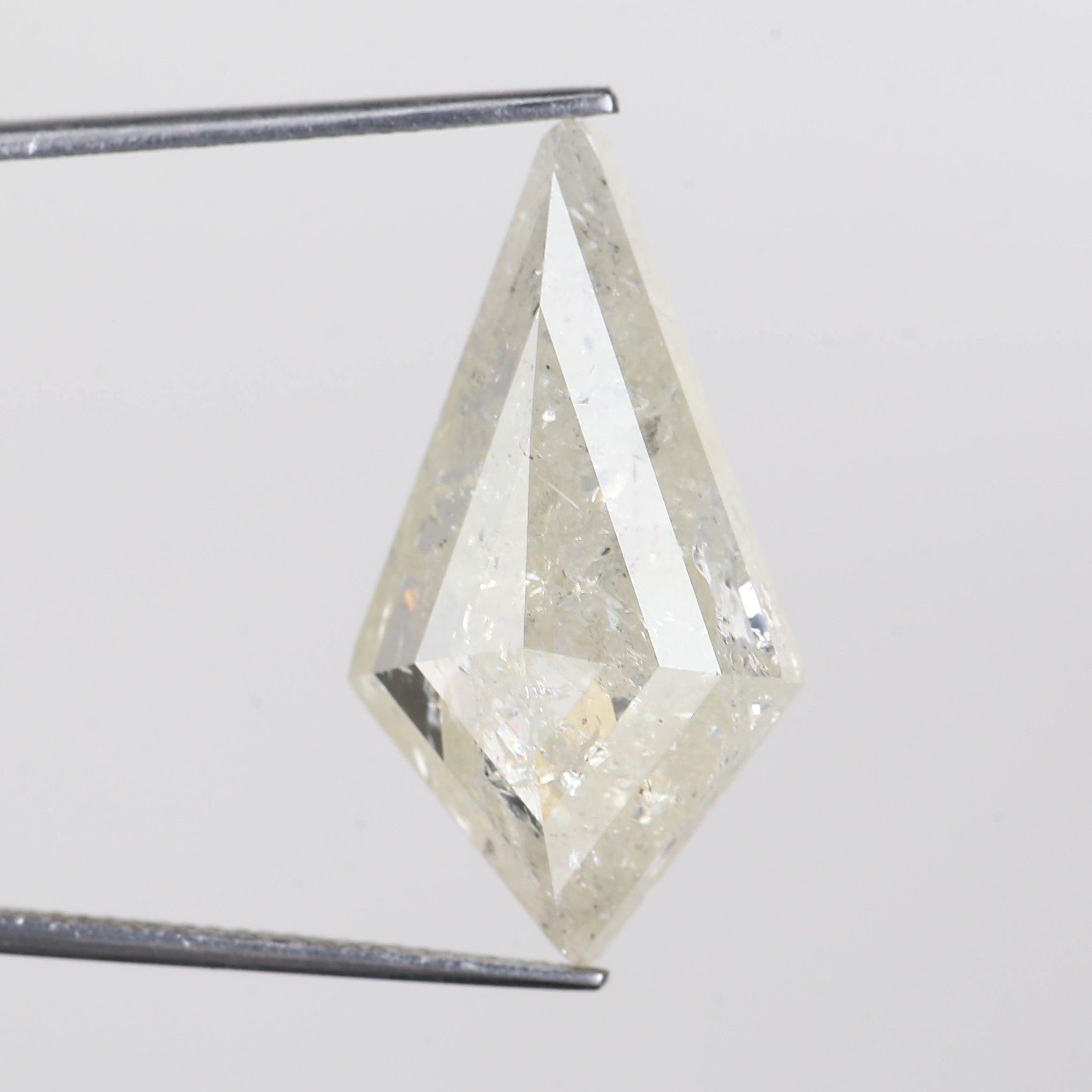 13 Carat Salt Pepper Diamond Kite Natural Light Yellowish White