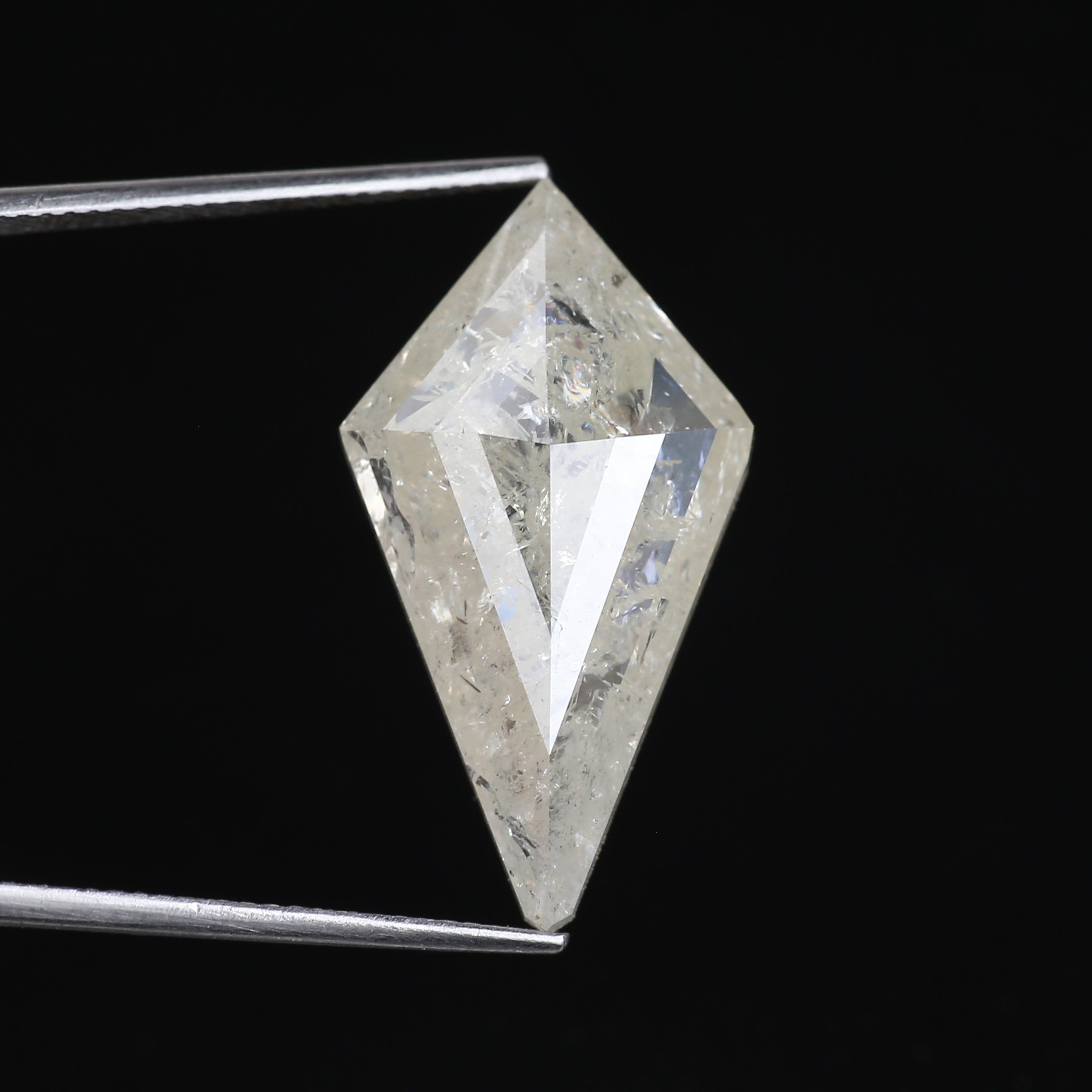 13 Carat Salt Pepper Diamond Kite Natural Light Yellowish White