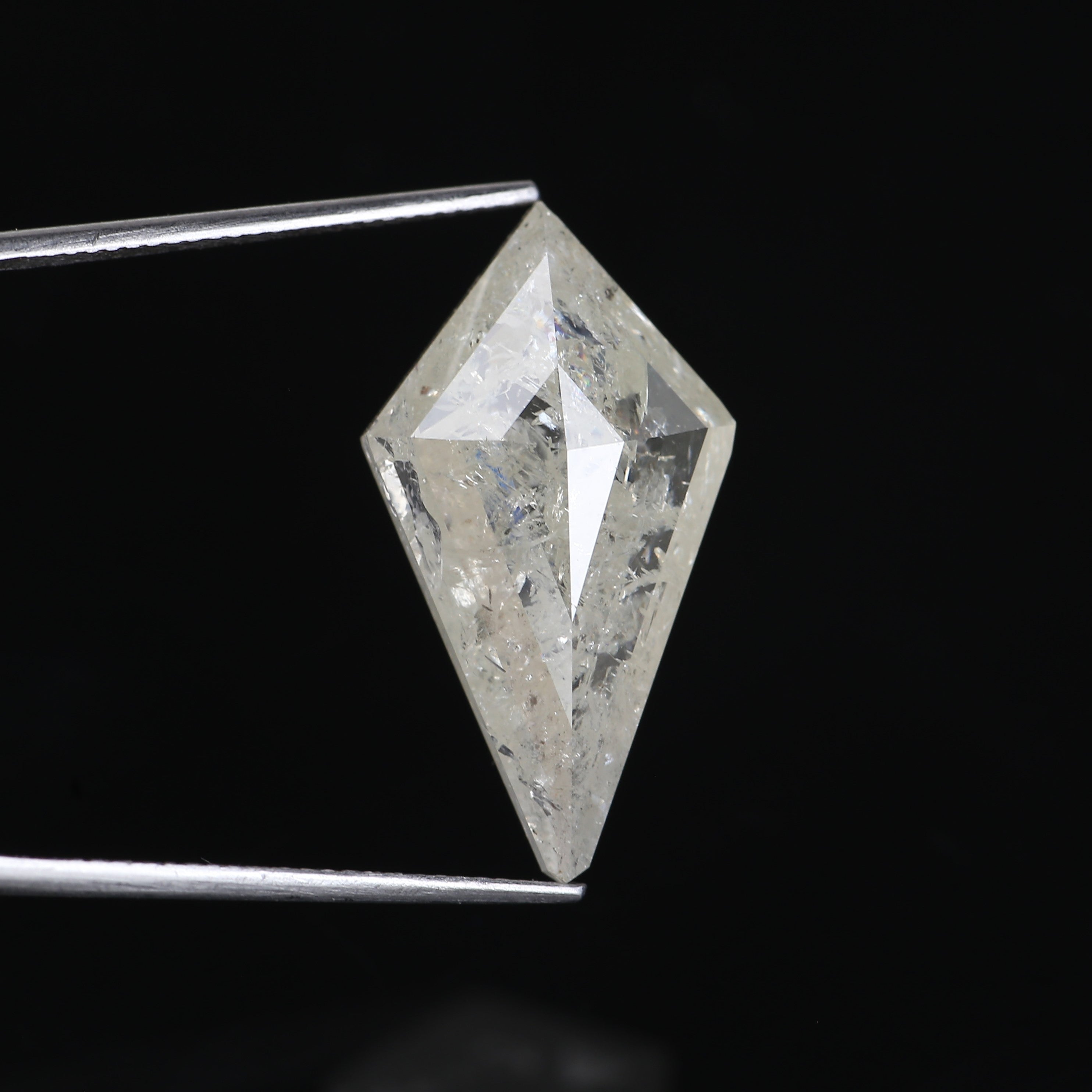 13 Carat Salt Pepper Diamond Kite Natural Light Yellowish White