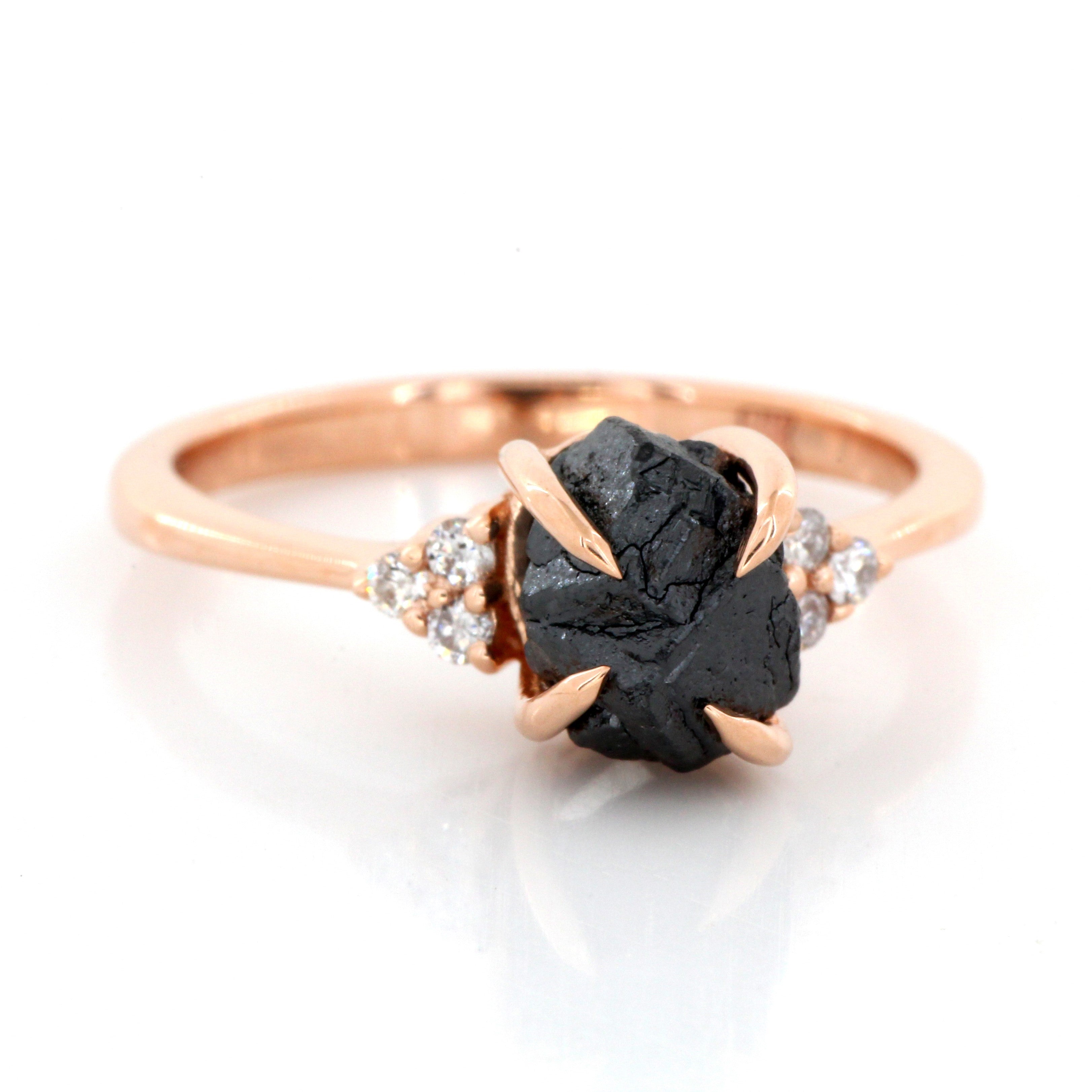 black rough diamond ring