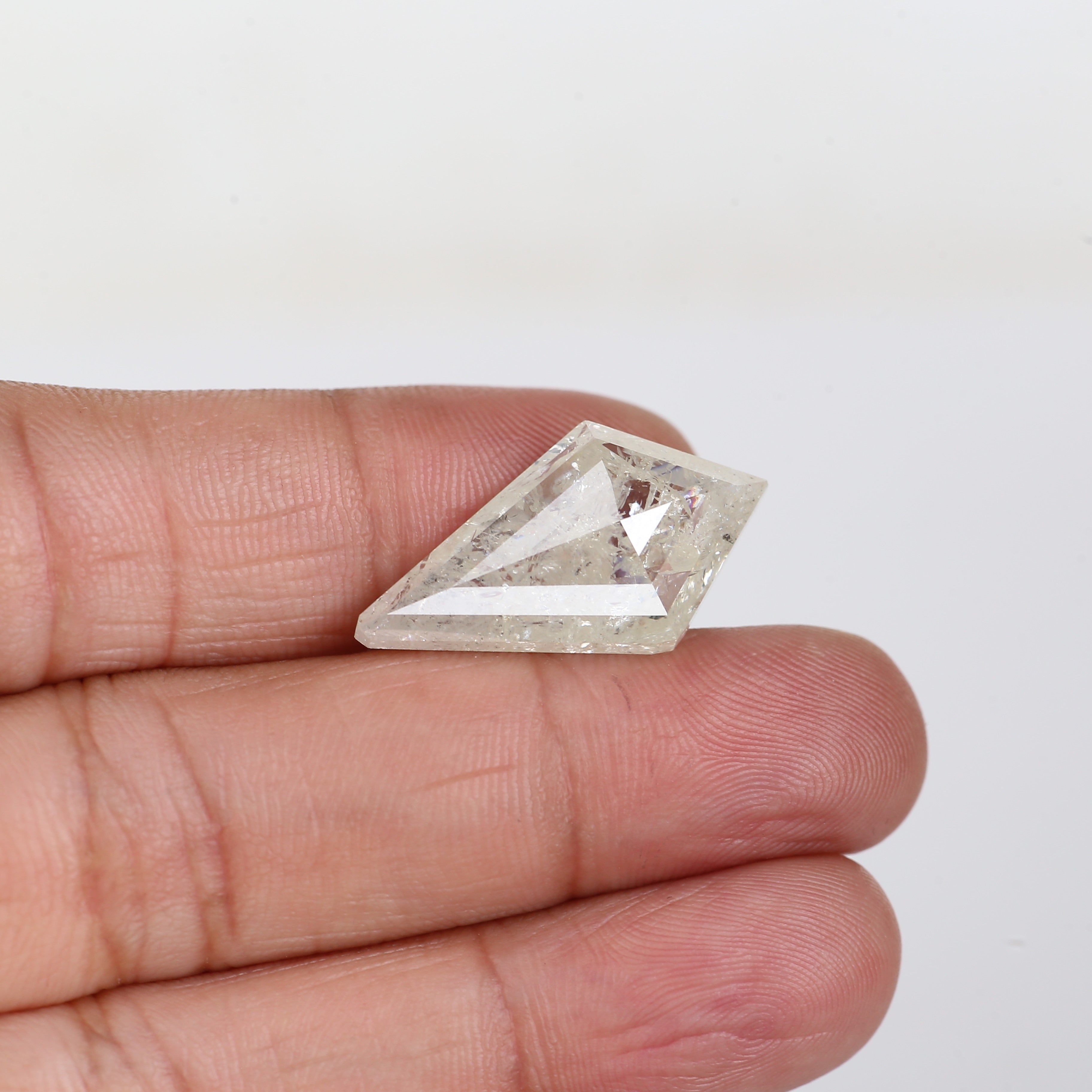 13 Carat Salt Pepper Diamond Kite Natural Light Yellowish White
