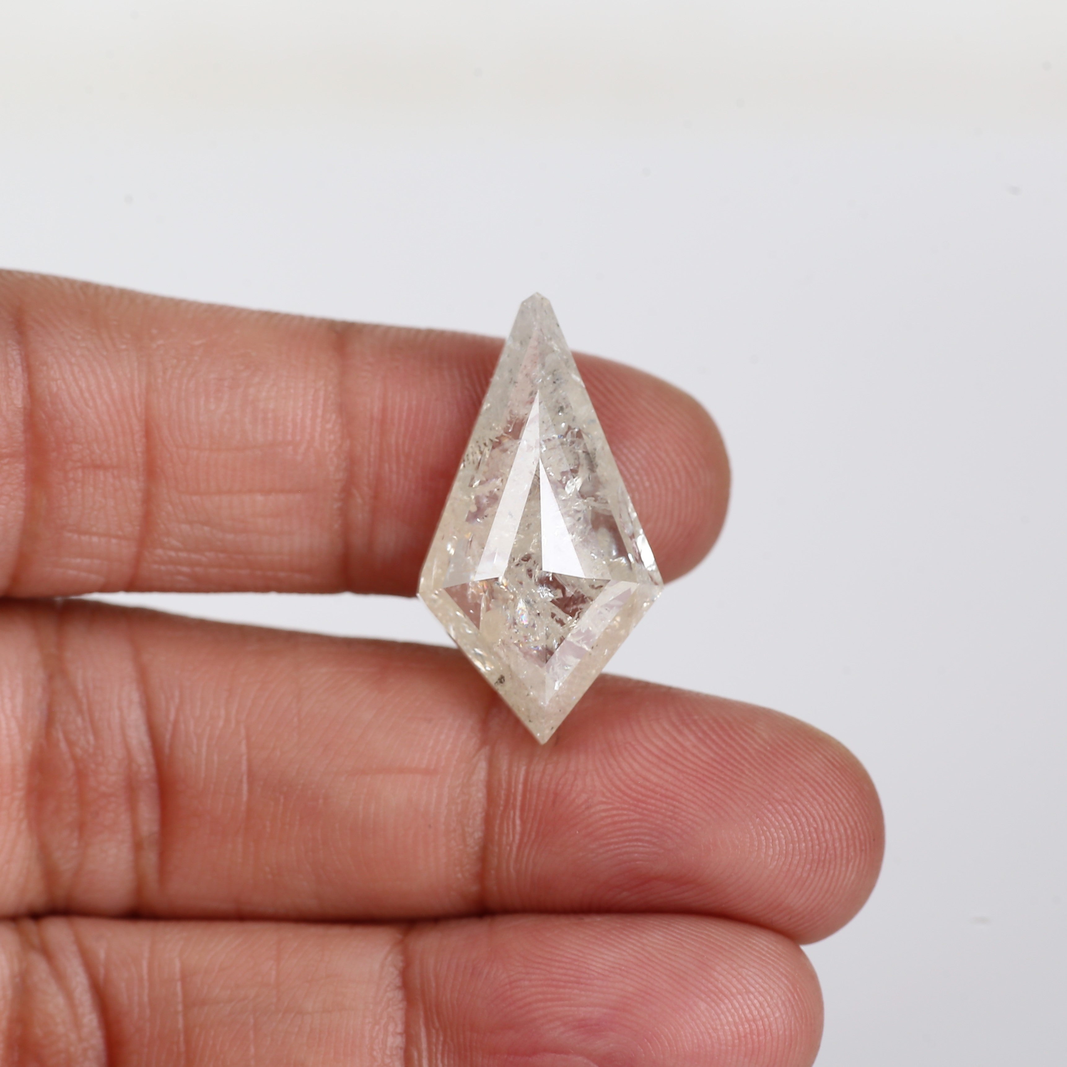 13 Carat Salt Pepper Diamond Kite Natural Light Yellowish White