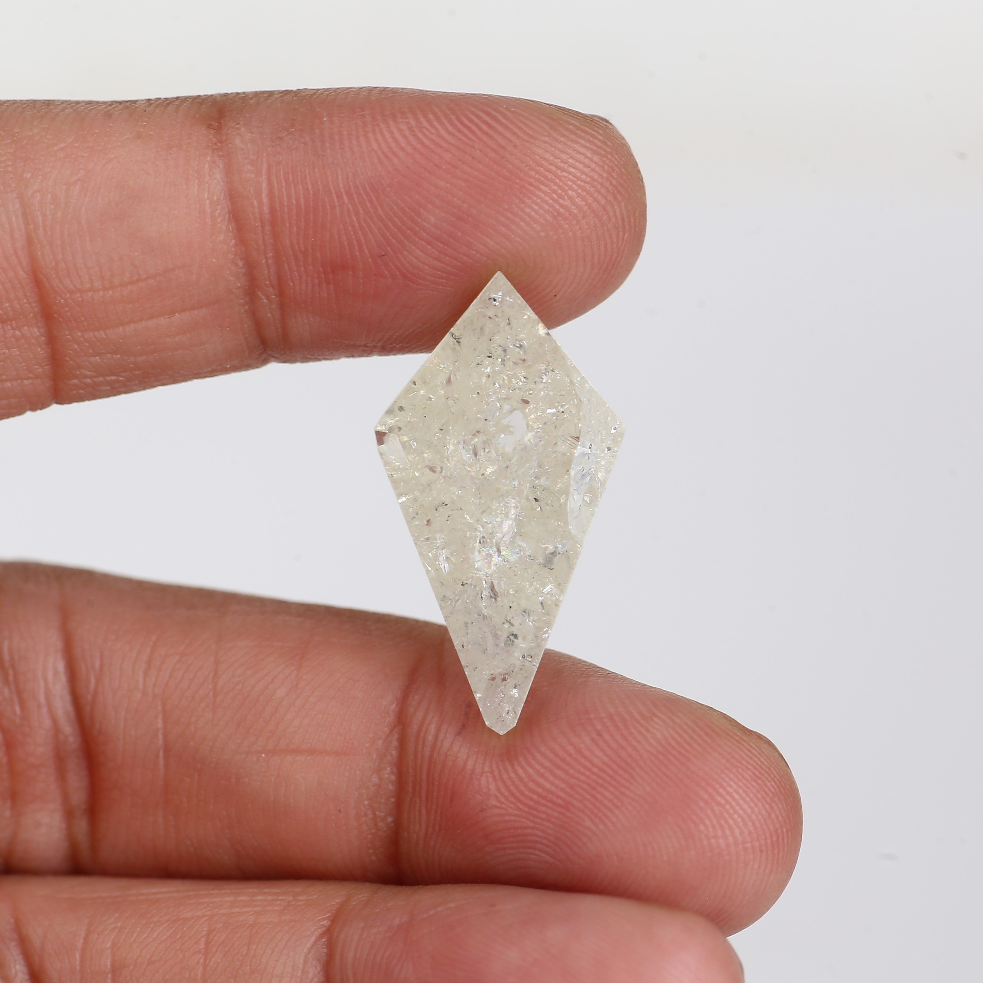 13 Carat Salt Pepper Diamond Kite Natural Light Yellowish White