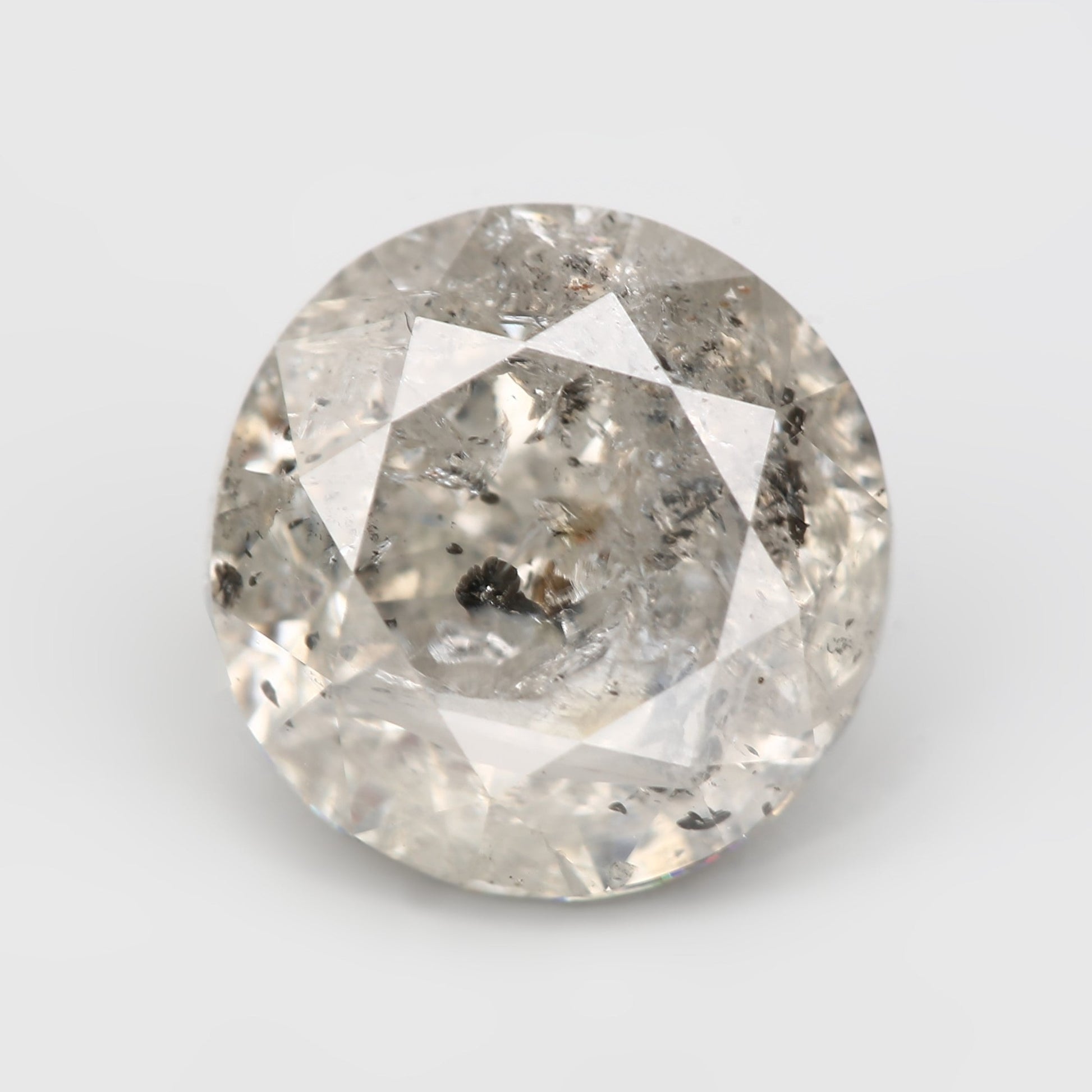 fancy round gray salt and pepper diamond