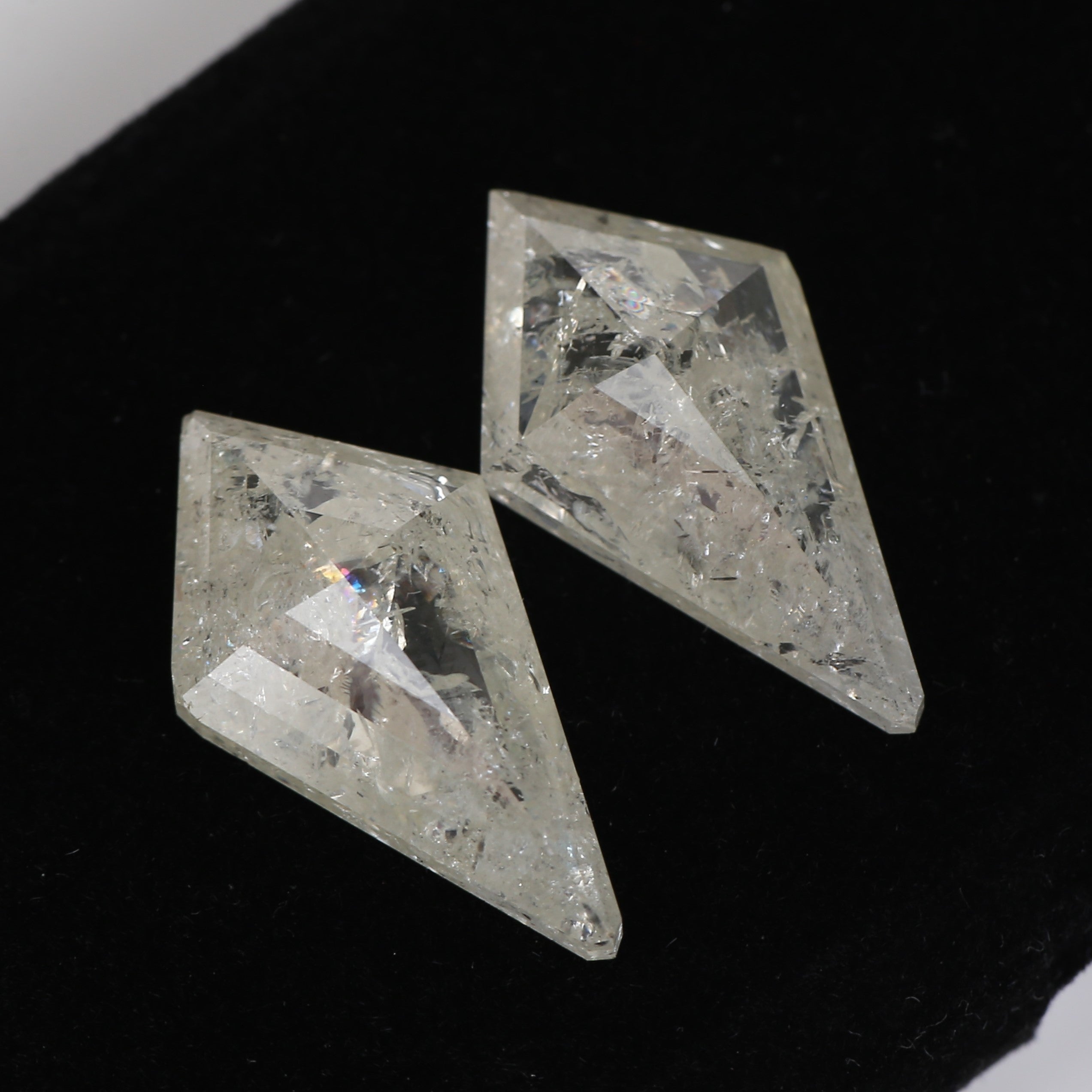 26 Carat Salt Pepper Diamond Pair Kite Natural