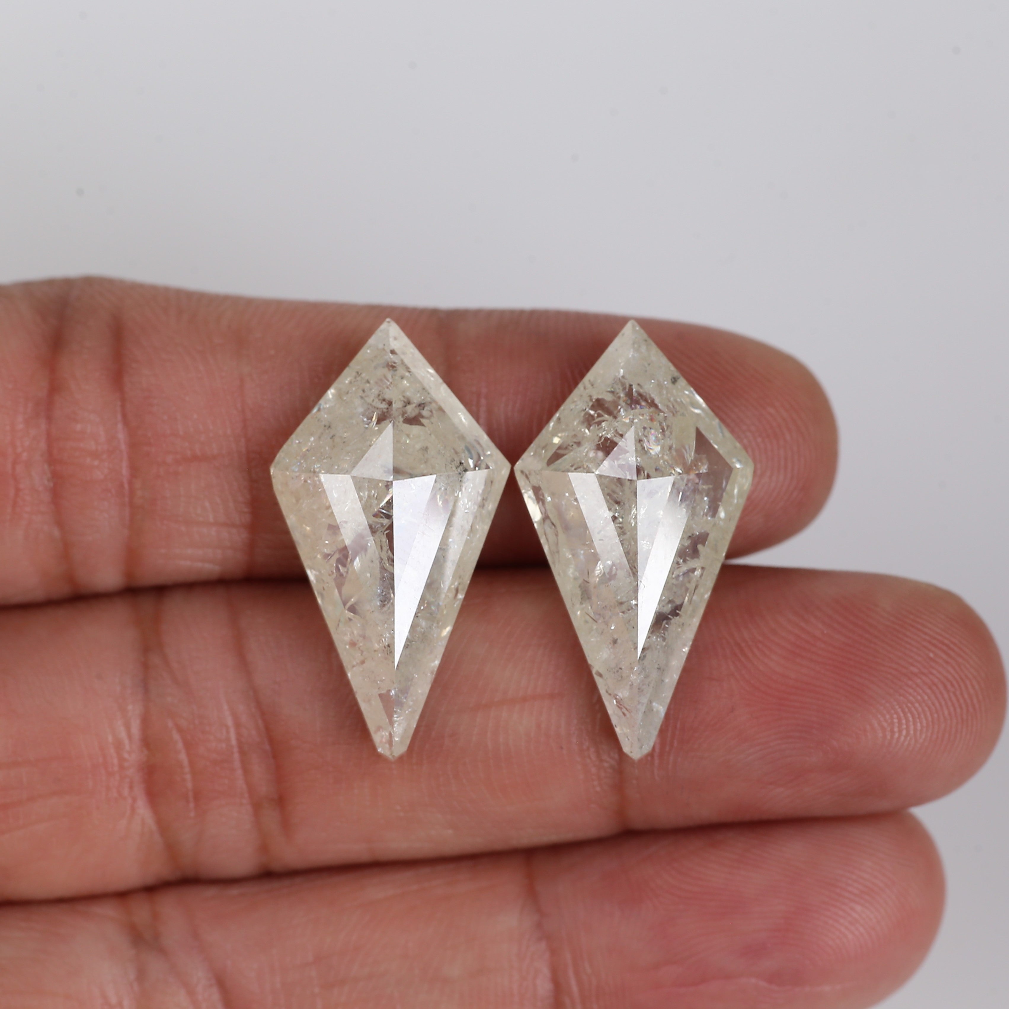 26 Carat Salt Pepper Diamond Pair Kite Natural
