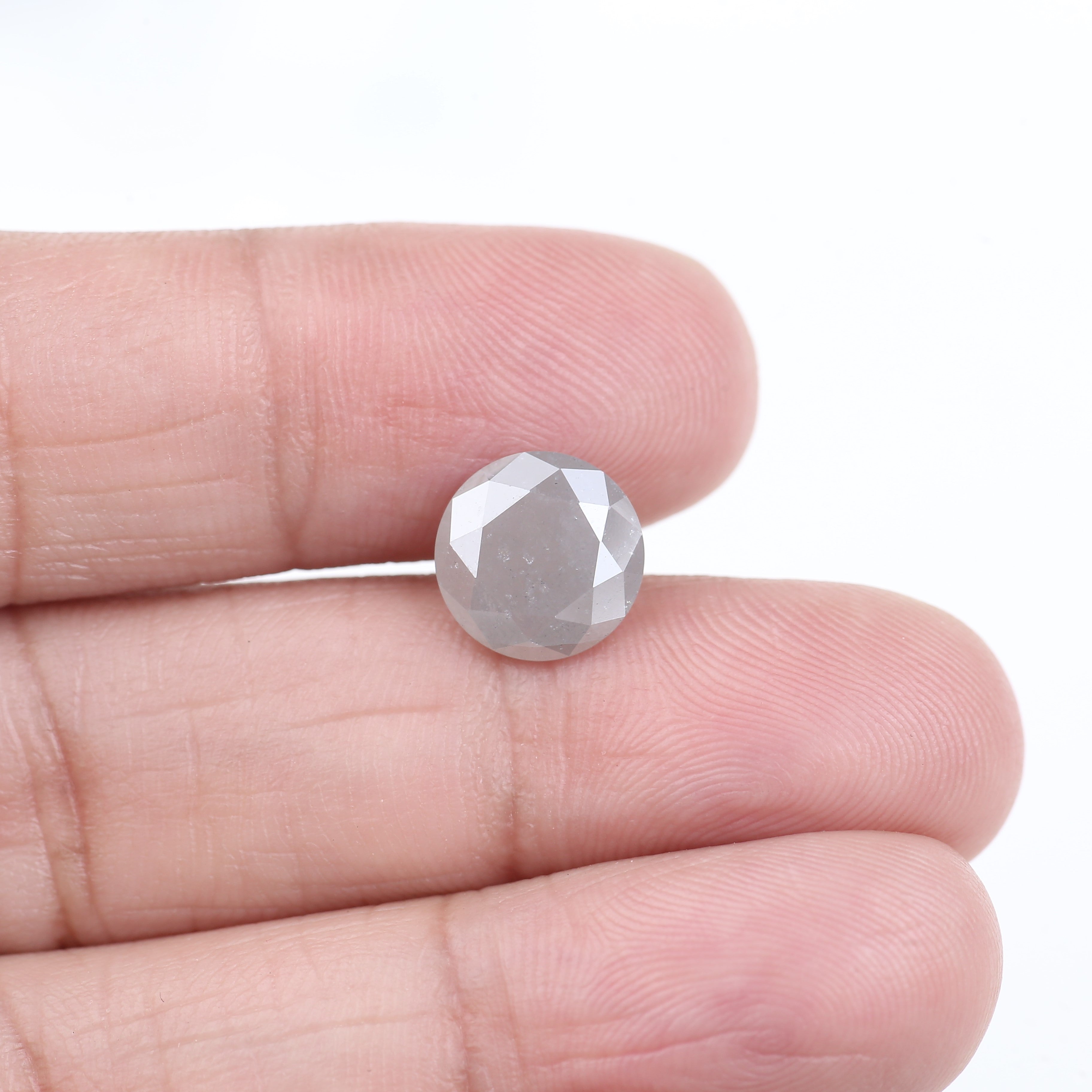 2.80 Carat Fancy Gray Round Brilliant Cut Salt and Pepper Diamond 9.30 MM