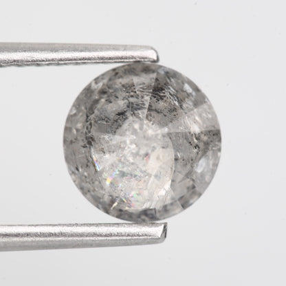 1.23 Carat Natural Stormy Grey Round Salt and Pepper Diamond 6.6 MM - Blackdiamond