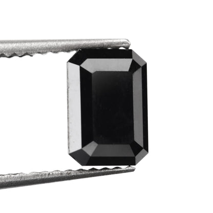 emerald cut black natural diamond