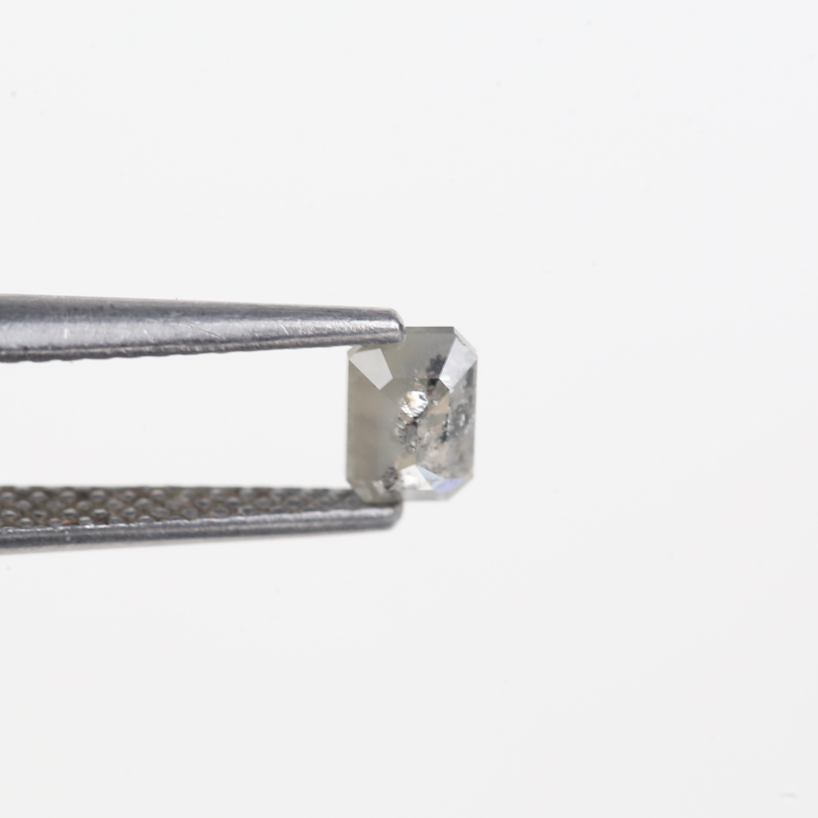 0.45 Carat Natural Light Grey Emerald Cut Salt And Pepper Diamond 5.17 MM