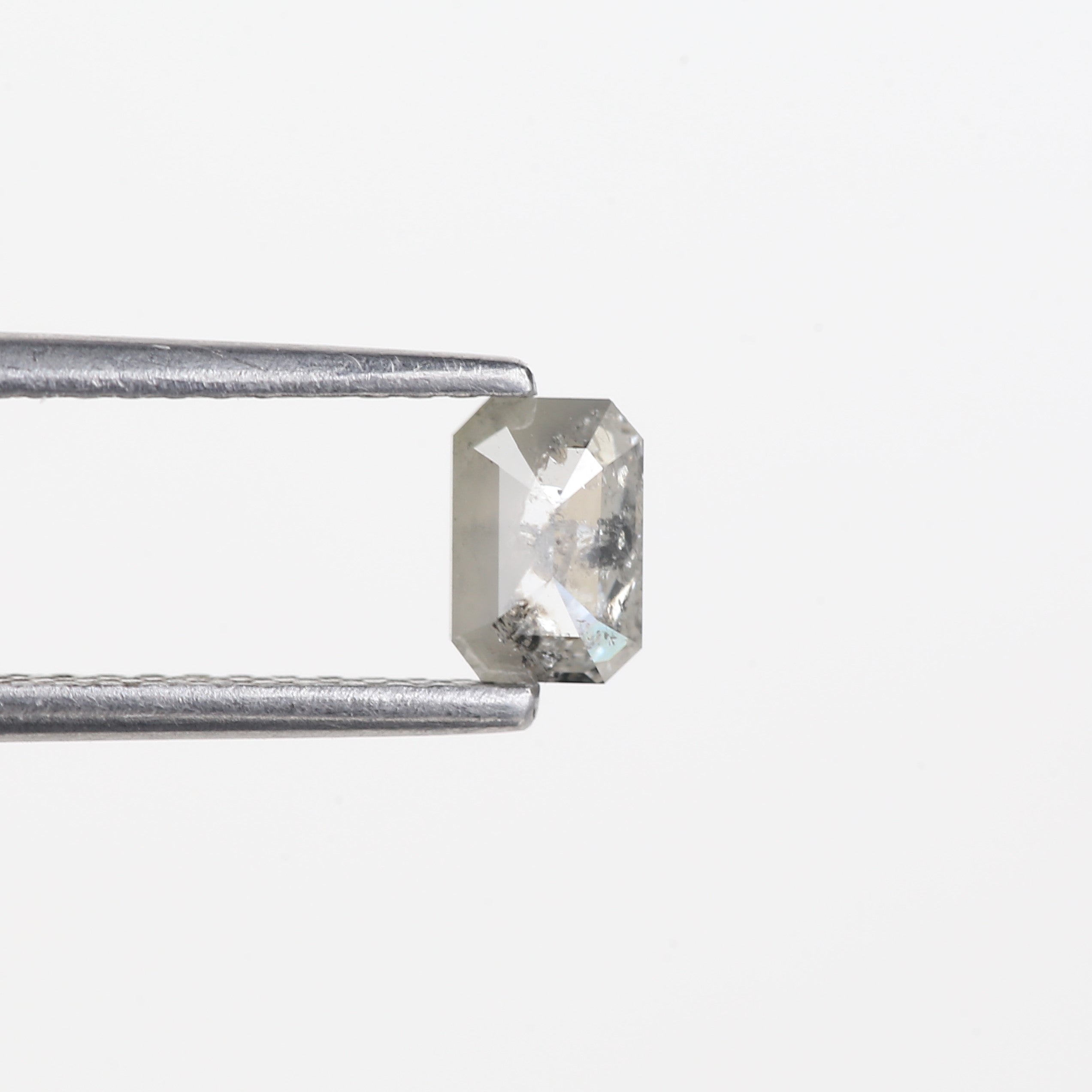 0.45 Carat Natural Light Grey Emerald Cut Salt And Pepper Diamond 5.17 MM