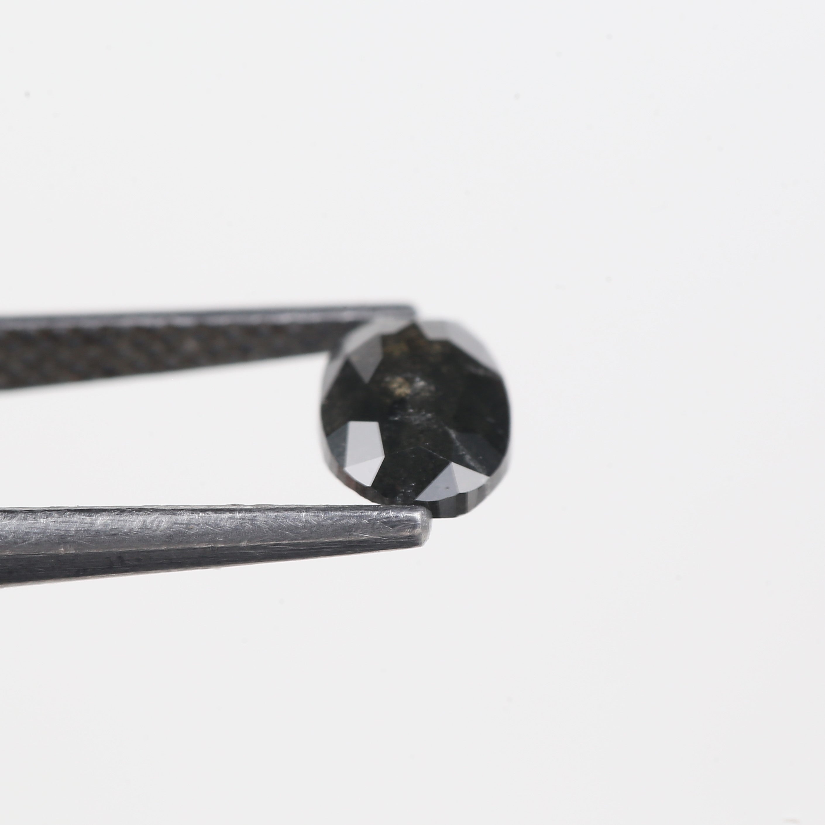 0.83 Carat Natural Oval Salt And Pepper Dark Grey Black Cut Diamond 7.24 MM