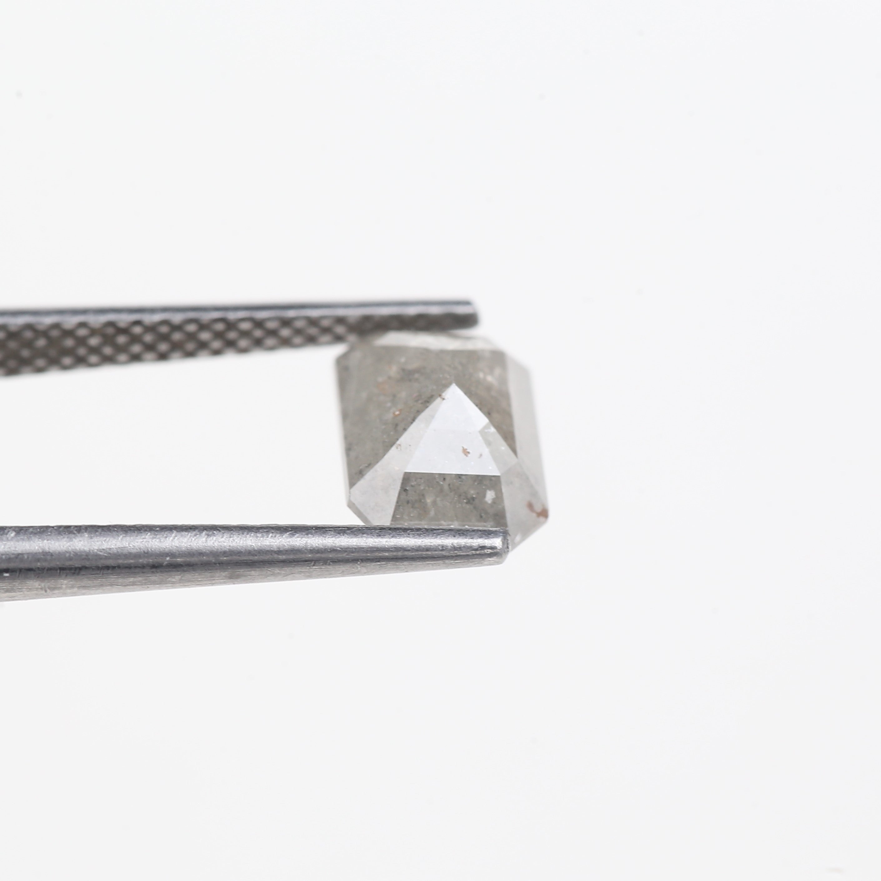 1.66 Carat Natural Gray Salt and Pepper Emerald Cut Diamond 8 MM