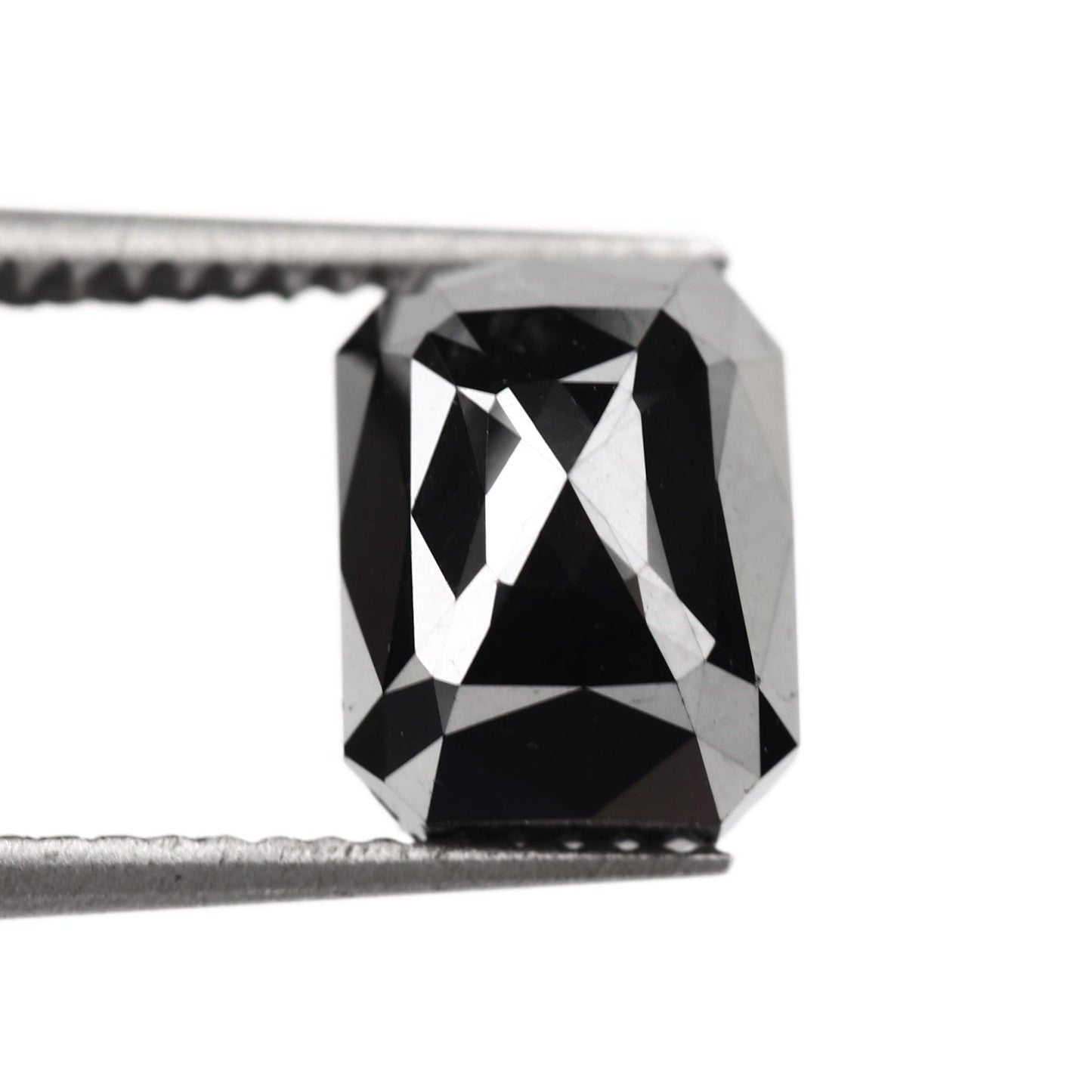 radiant fancy black natural diamond ring