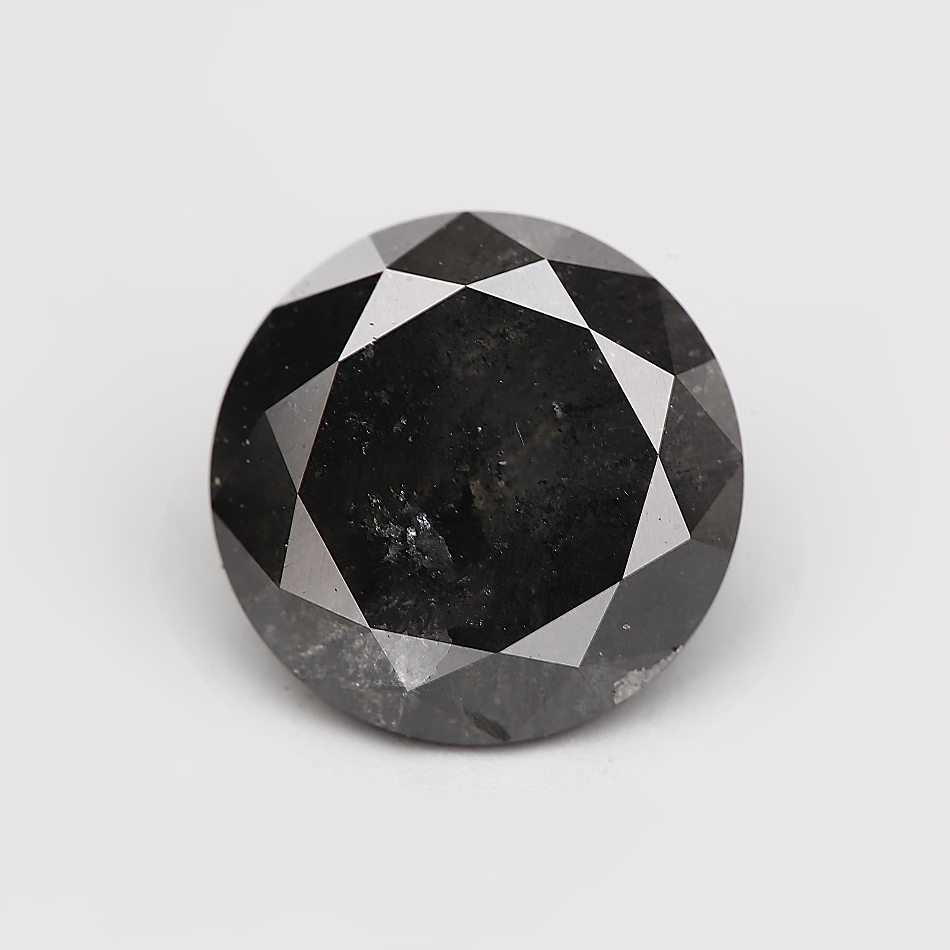 1.57 Carat Fancy Black Round Cut Natural Loose Diamond 7.5 MM - Blackdiamond