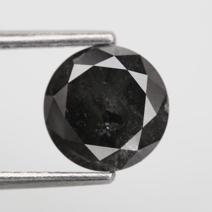 1.57 Carat Fancy Black Round Cut Natural Loose Diamond 7.5 MM - Blackdiamond