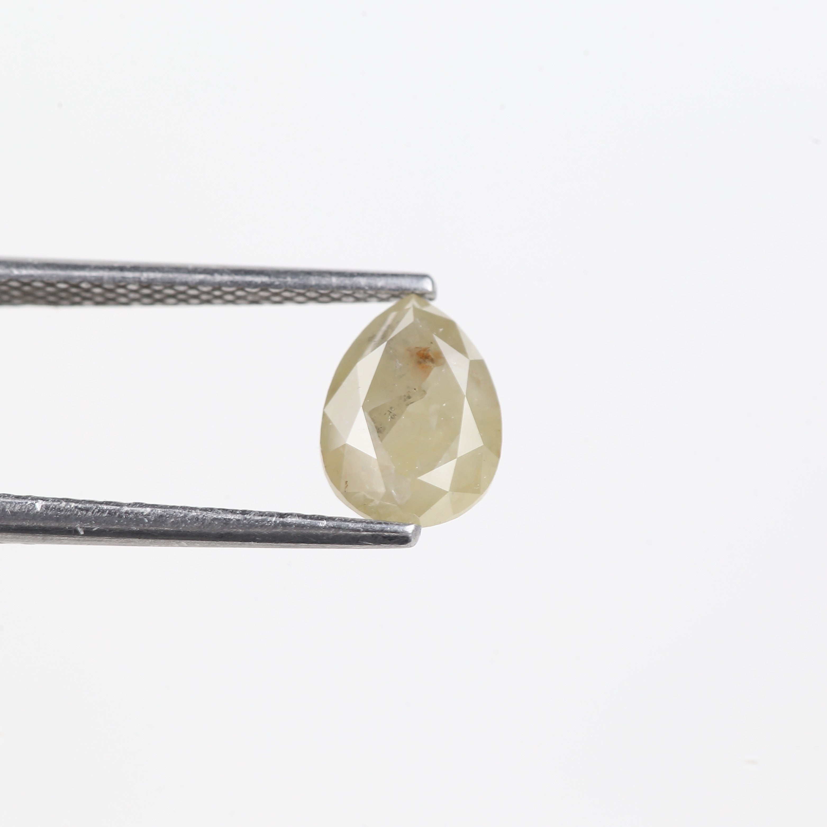 1.48 Carat Natural Salt And Pepper Yellow Pear Shape Diamond 8.17 MM