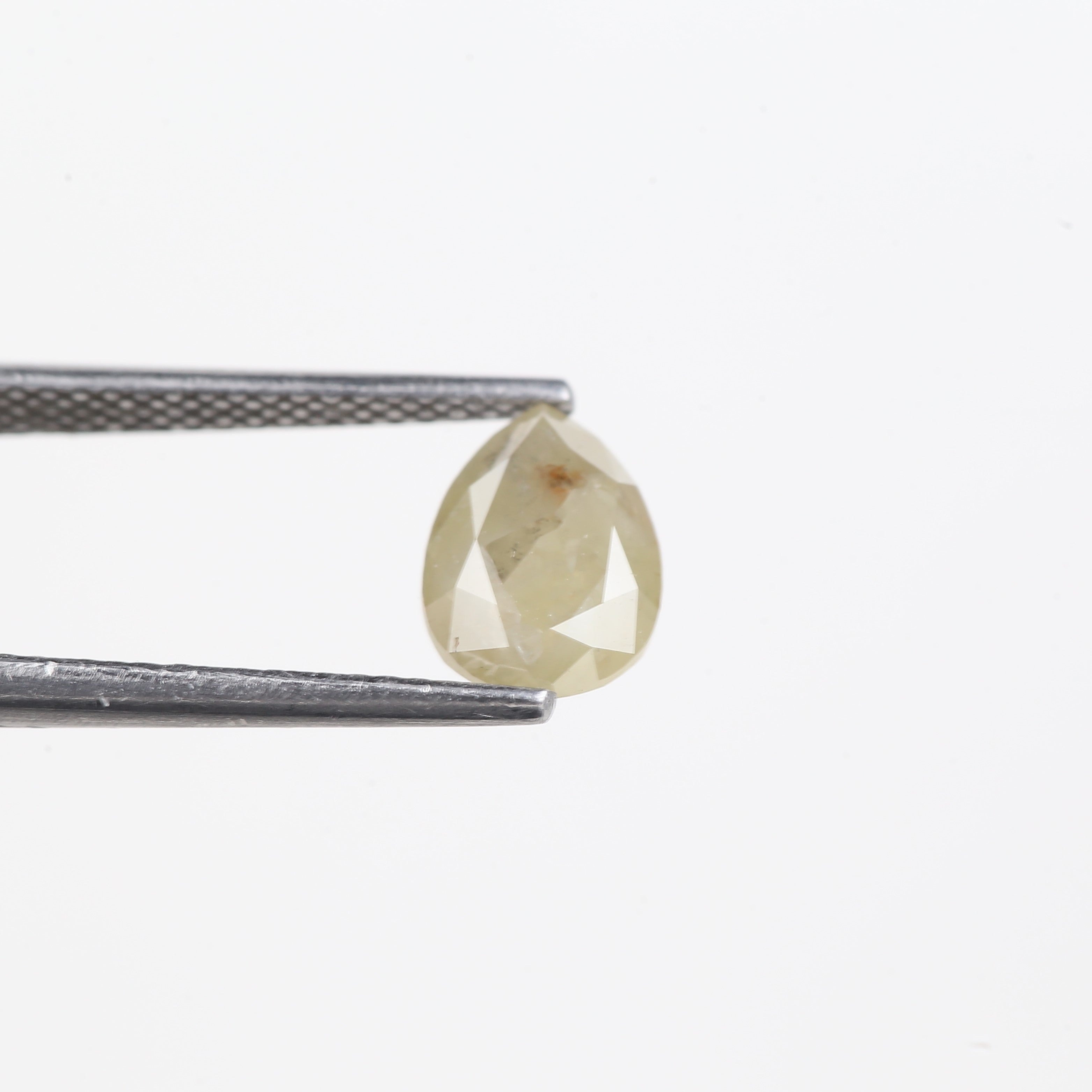 1.48 Carat Natural Salt And Pepper Yellow Pear Shape Diamond 8.17 MM