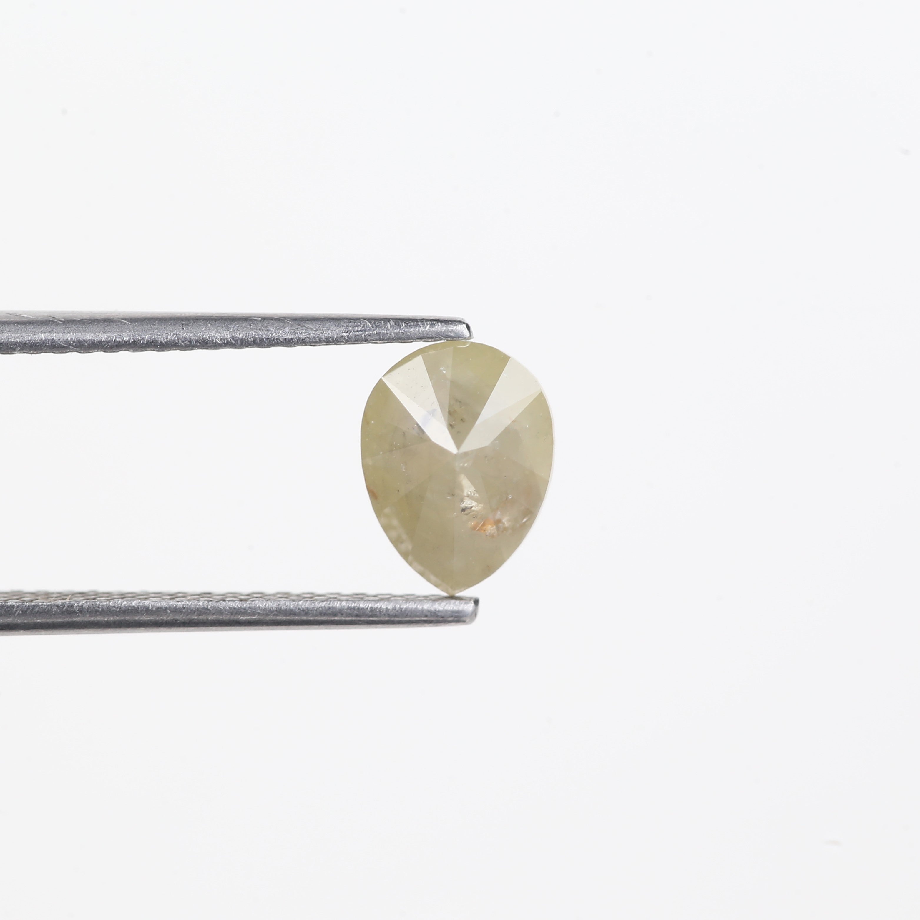 1.48 Carat Natural Salt And Pepper Yellow Pear Shape Diamond 8.17 MM