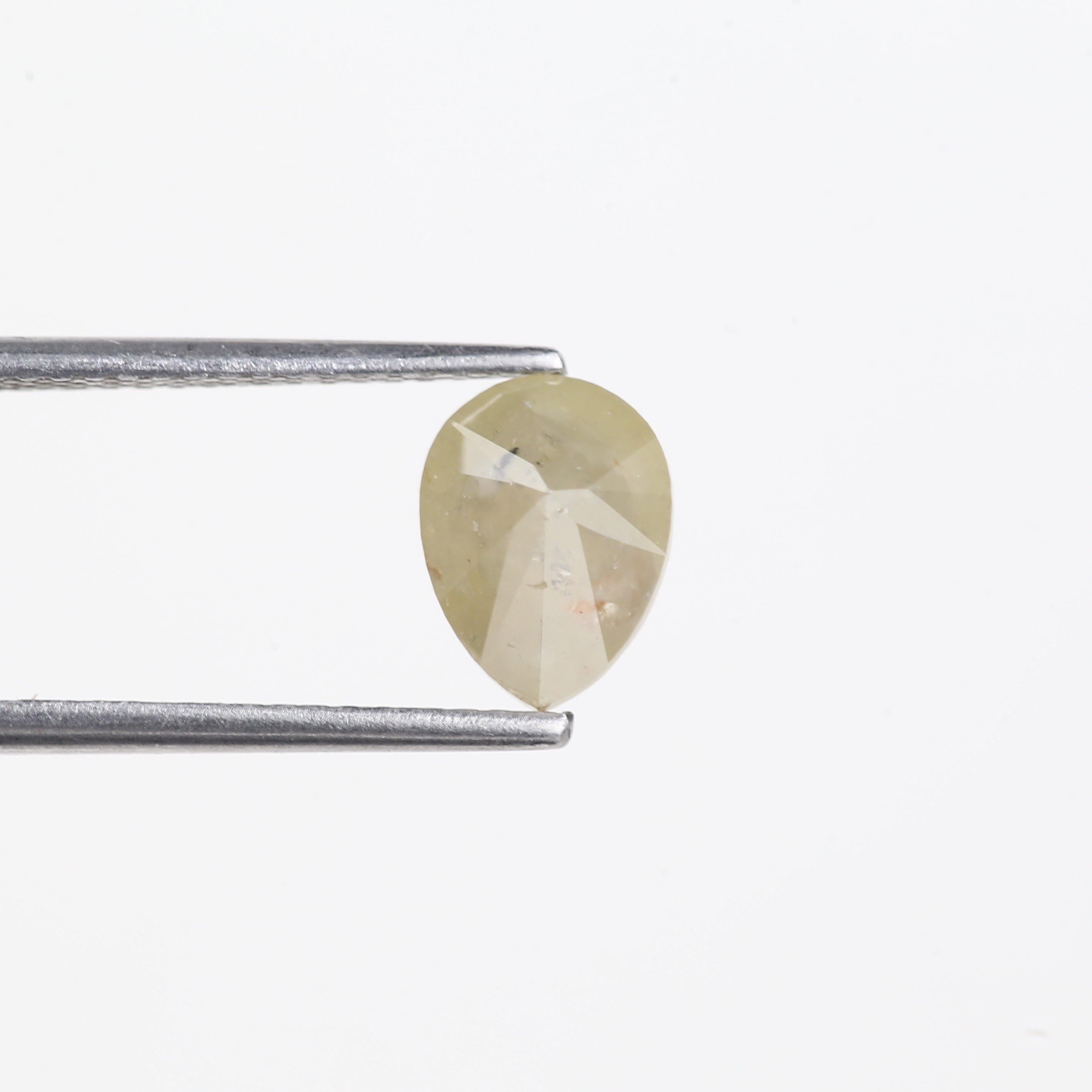 1.48 Carat Natural Salt And Pepper Yellow Pear Shape Diamond 8.17 MM