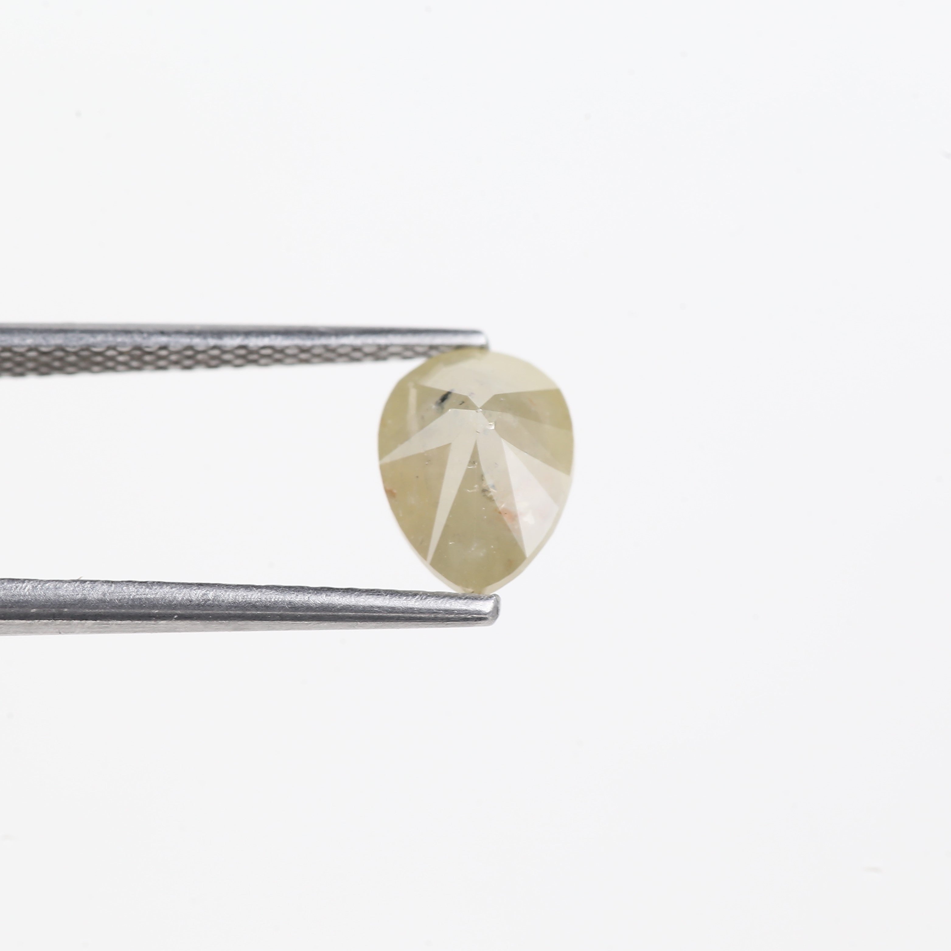 1.48 Carat Natural Salt And Pepper Yellow Pear Shape Diamond 8.17 MM