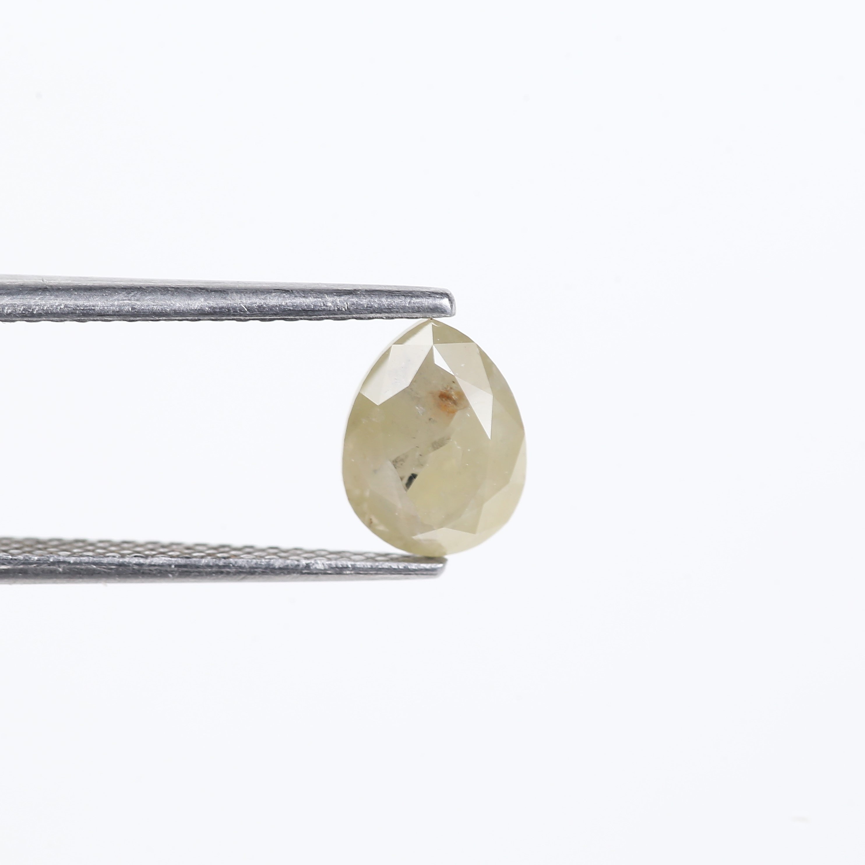 1.48 Carat Natural Salt And Pepper Yellow Pear Shape Diamond 8.17 MM