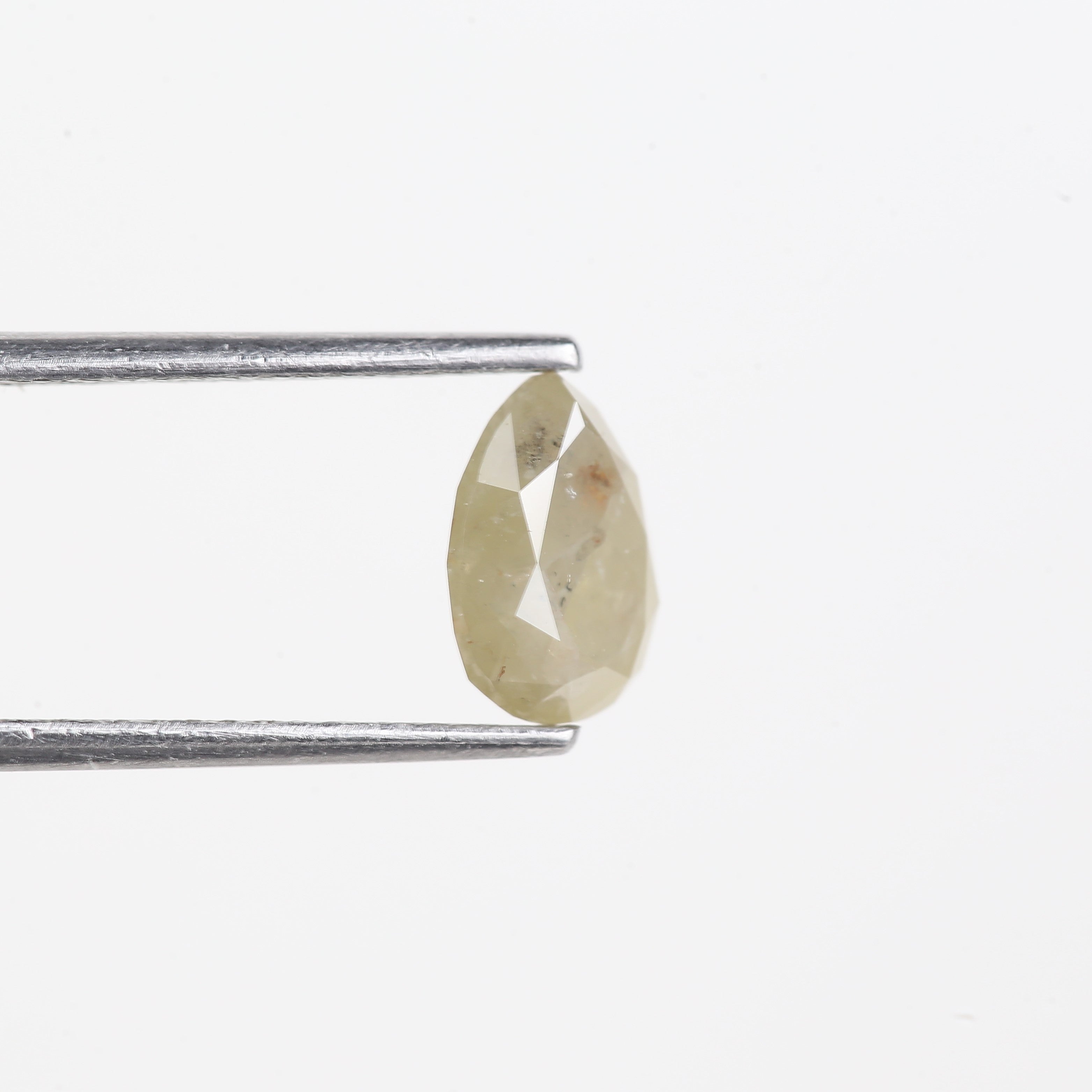 1.48 Carat Natural Salt And Pepper Yellow Pear Shape Diamond 8.17 MM