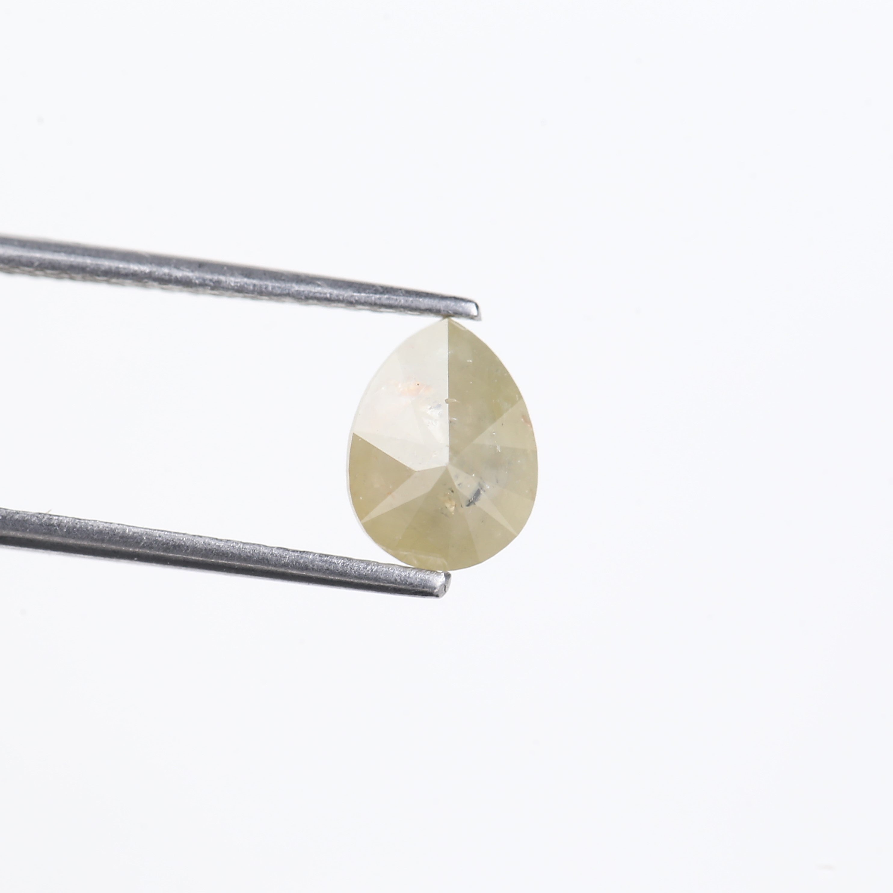 1.48 Carat Natural Salt And Pepper Yellow Pear Shape Diamond 8.17 MM