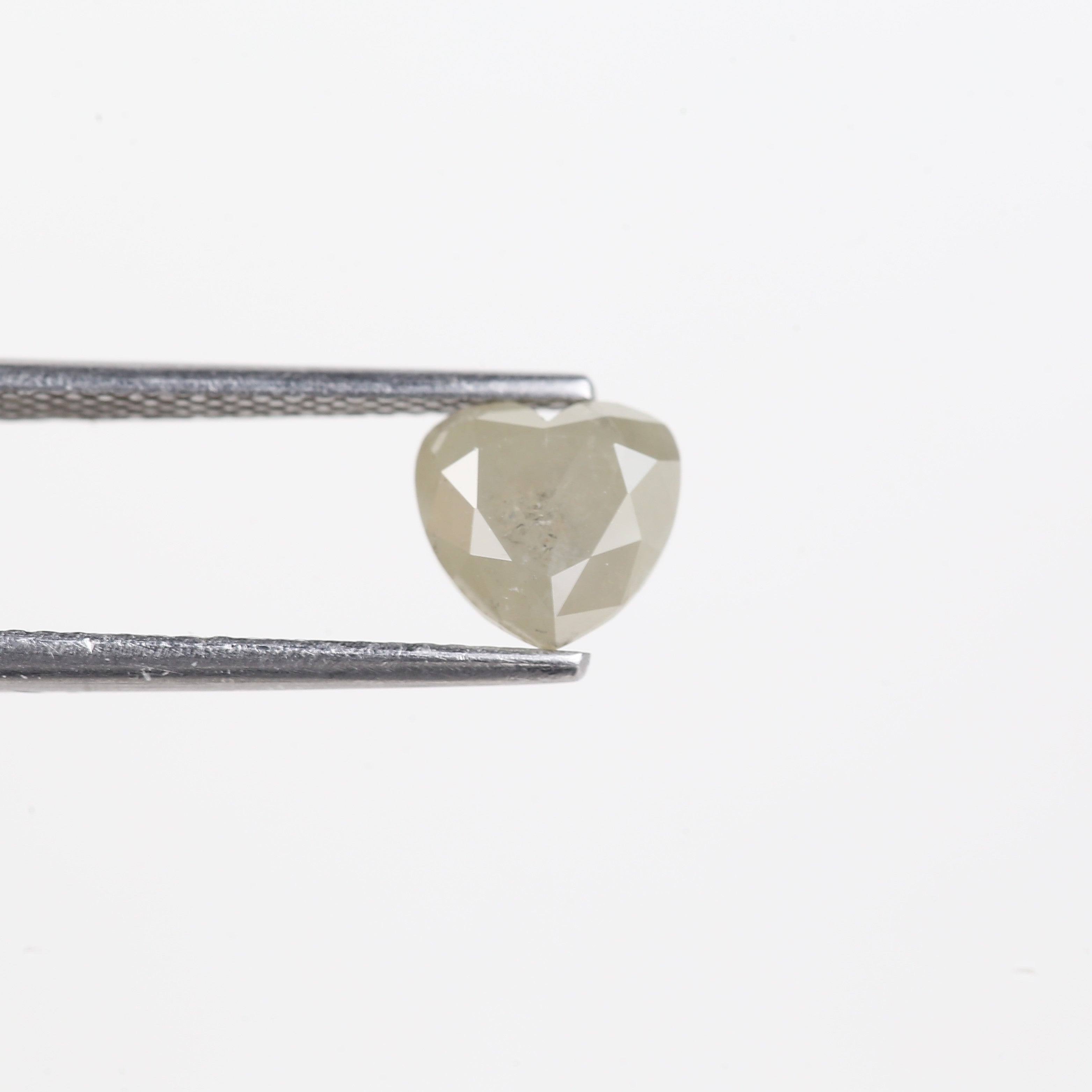 1.50 Carat Natural Light Gray Heart Shape Salt And Pepper Diamond 6.66 MM