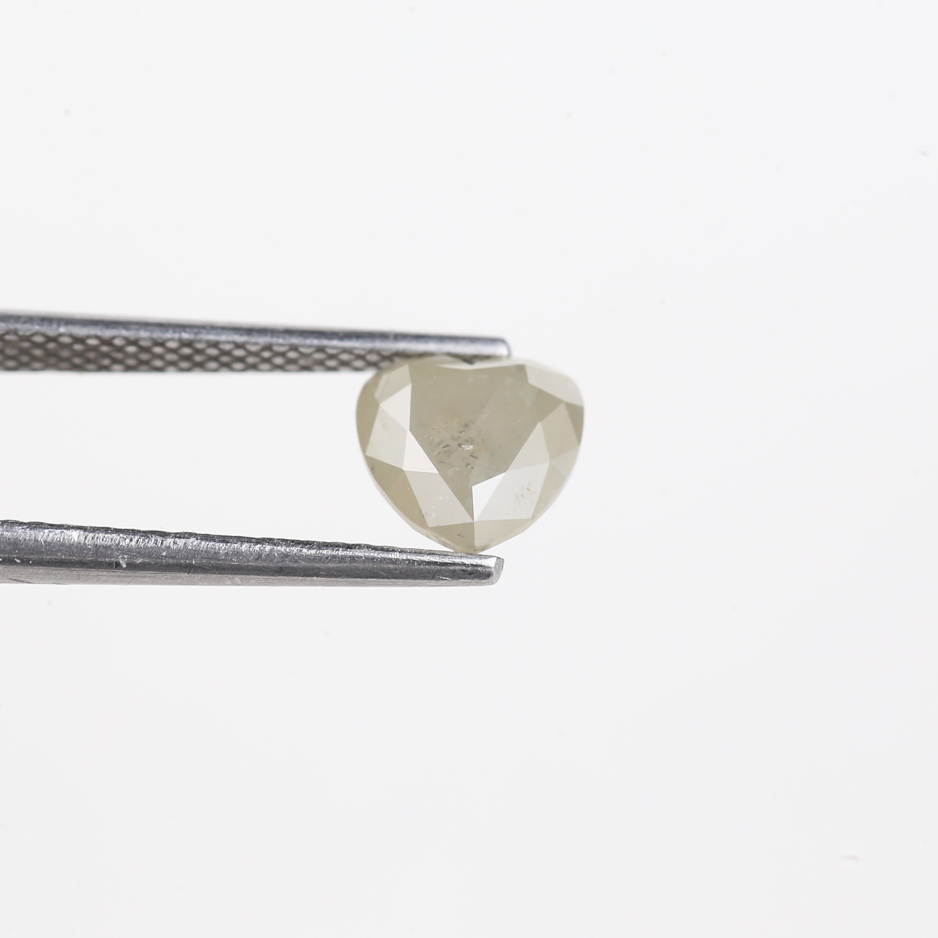 1.50 Carat Natural Light Gray Heart Shape Salt And Pepper Diamond 6.66 MM