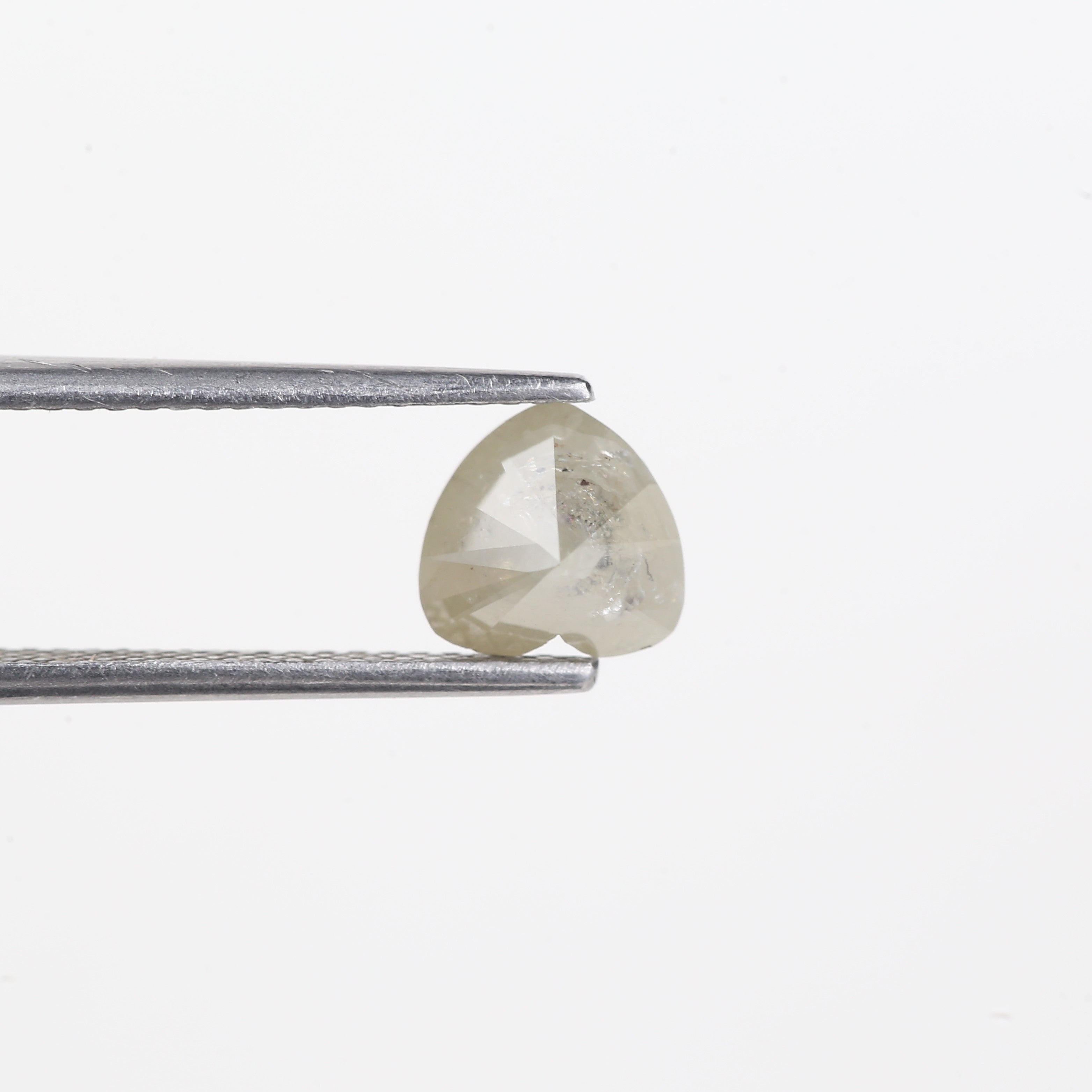 1.50 Carat Natural Light Gray Heart Shape Salt And Pepper Diamond 6.66 MM