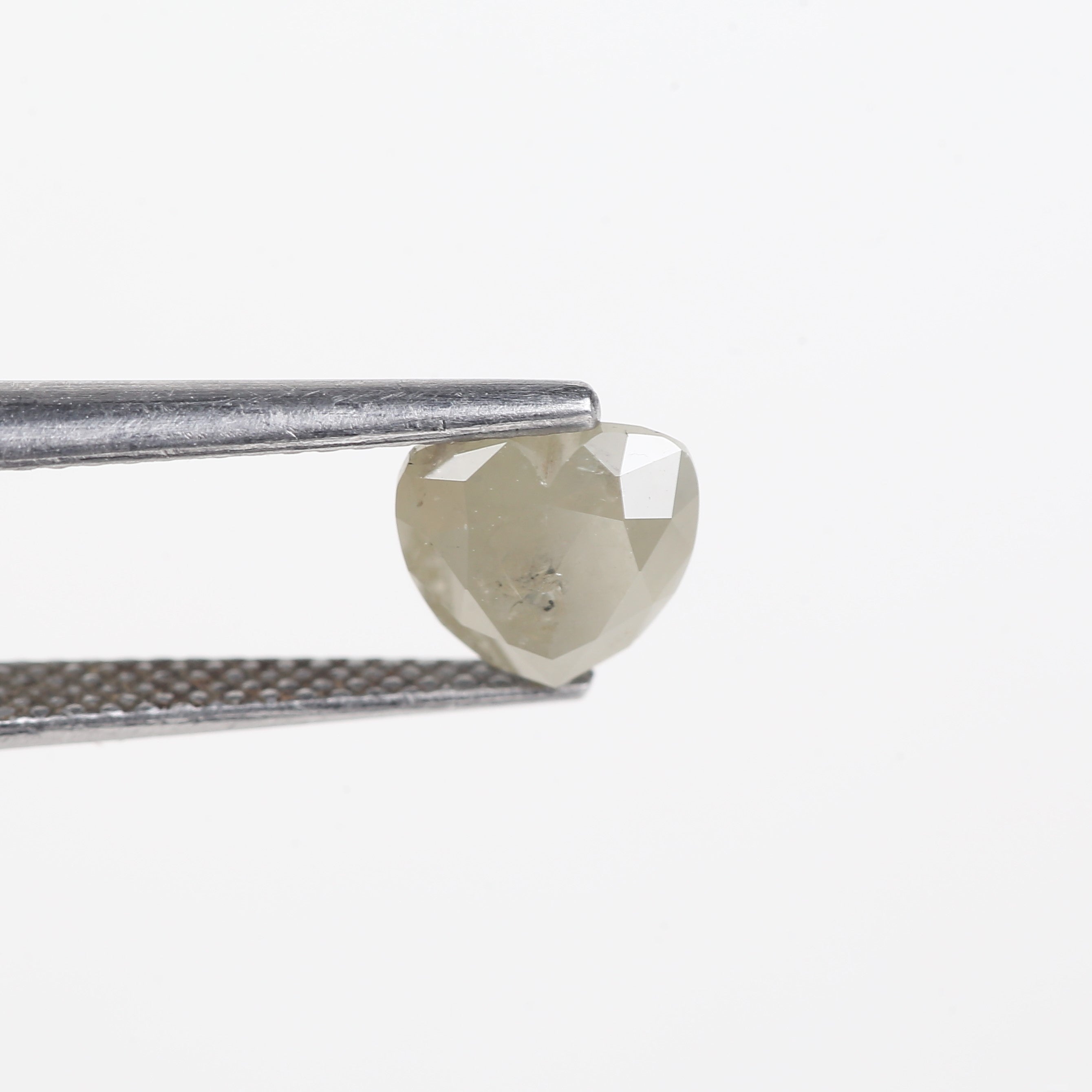 1.50 Carat Natural Light Gray Heart Shape Salt And Pepper Diamond 6.66 MM