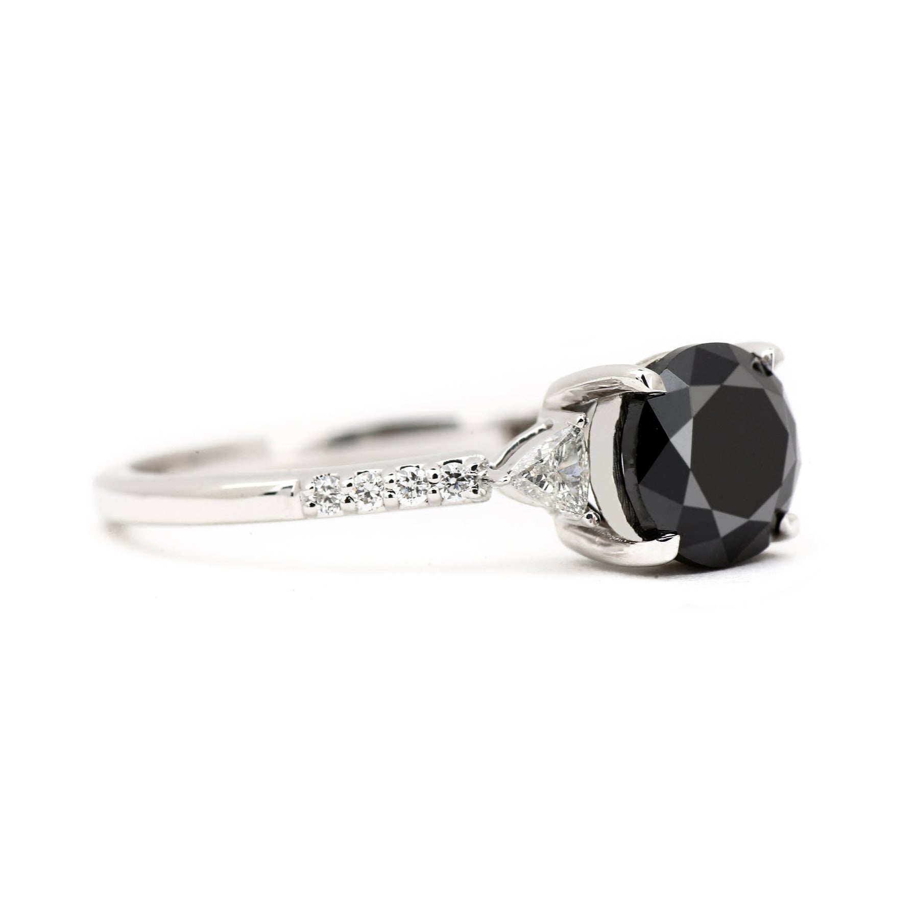 loose black diamond engagement ring