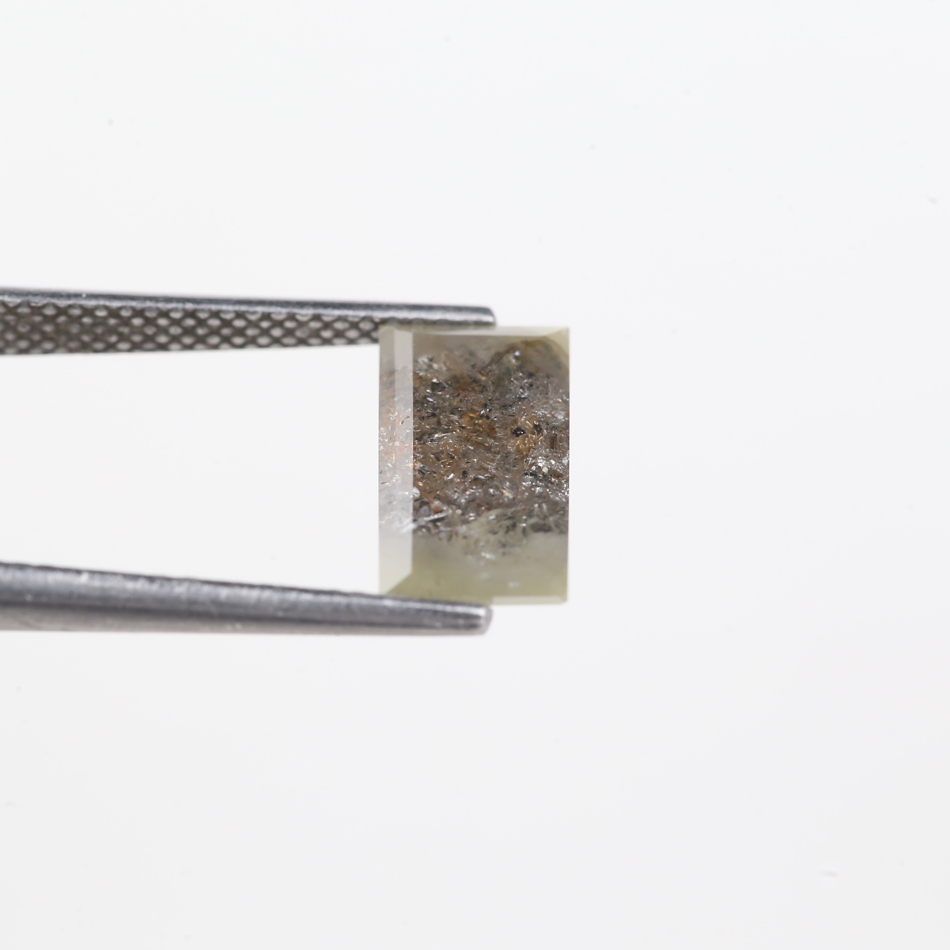 2.17 Carat Natural Salt And Pepper Baguette Cut Elongated Diamond