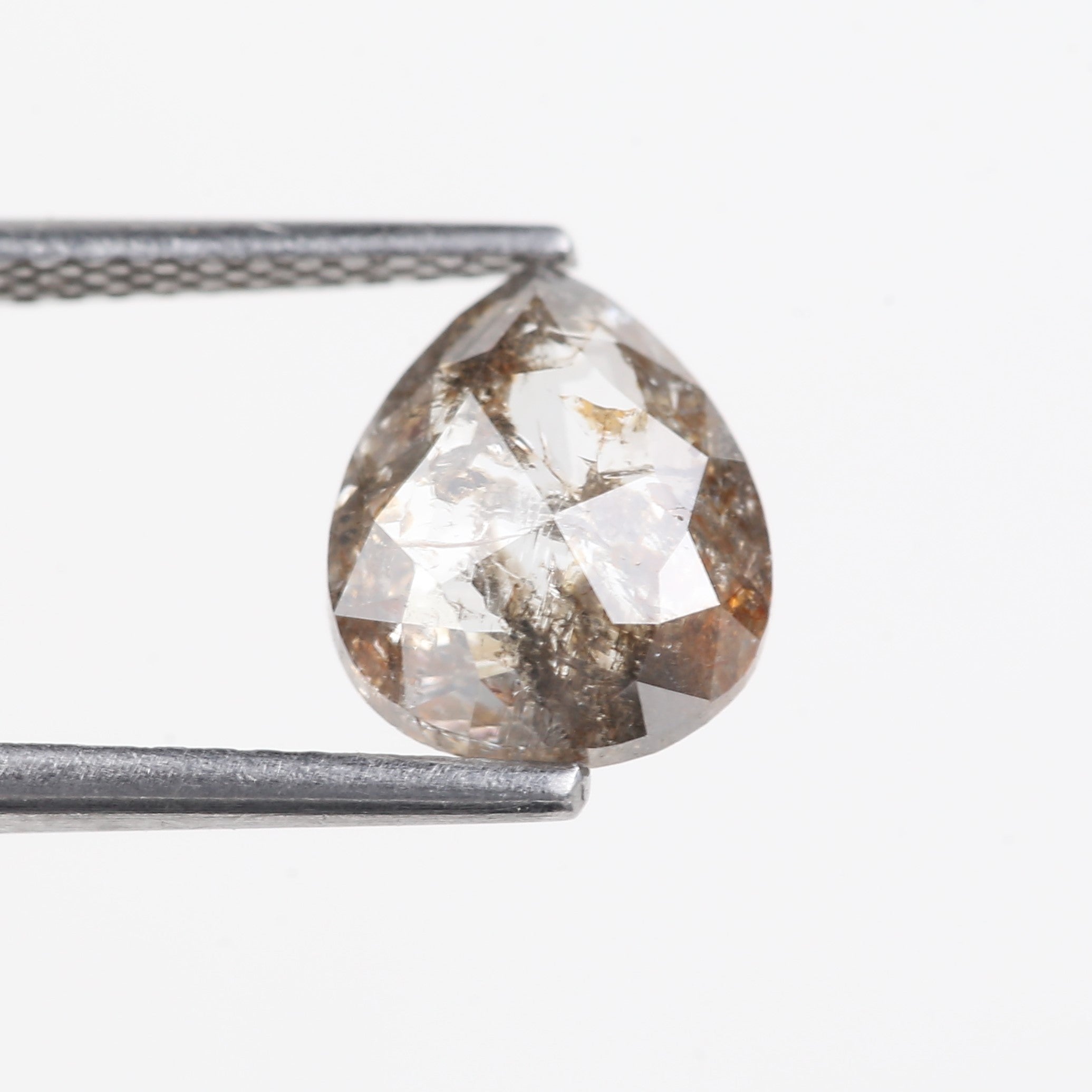 1.54 Carat Natural Salt And Pepper Pear Diamond 9 MM