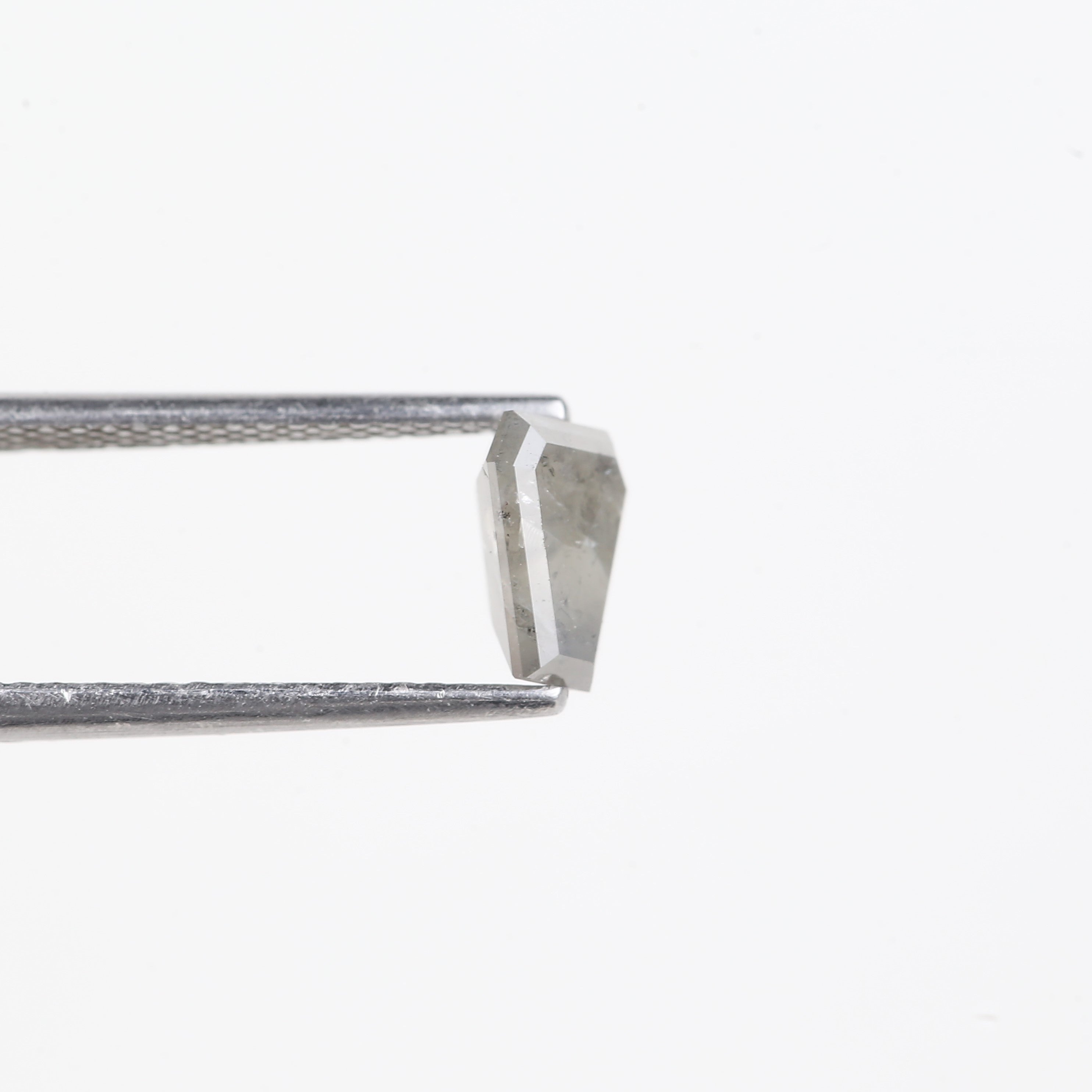 0.93 Carat Natural Grey Coffin Shape Salt And Pepper Diamond 6.88 MM