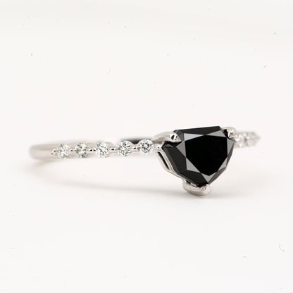 natural black diamond ring