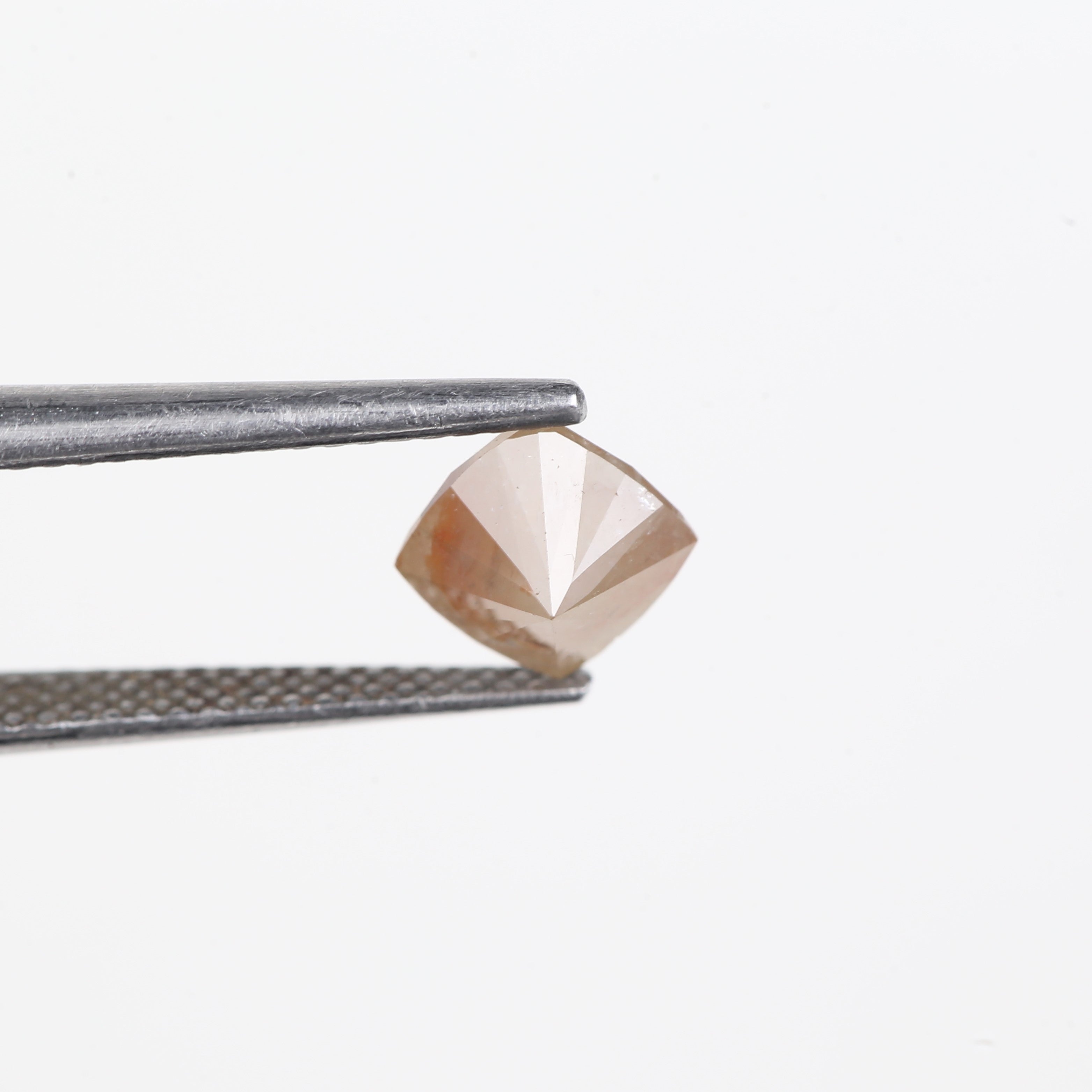 1.23 Carat Natural Peach Orange Cushion Cut Salt And Pepper Diamond 6.07 MM